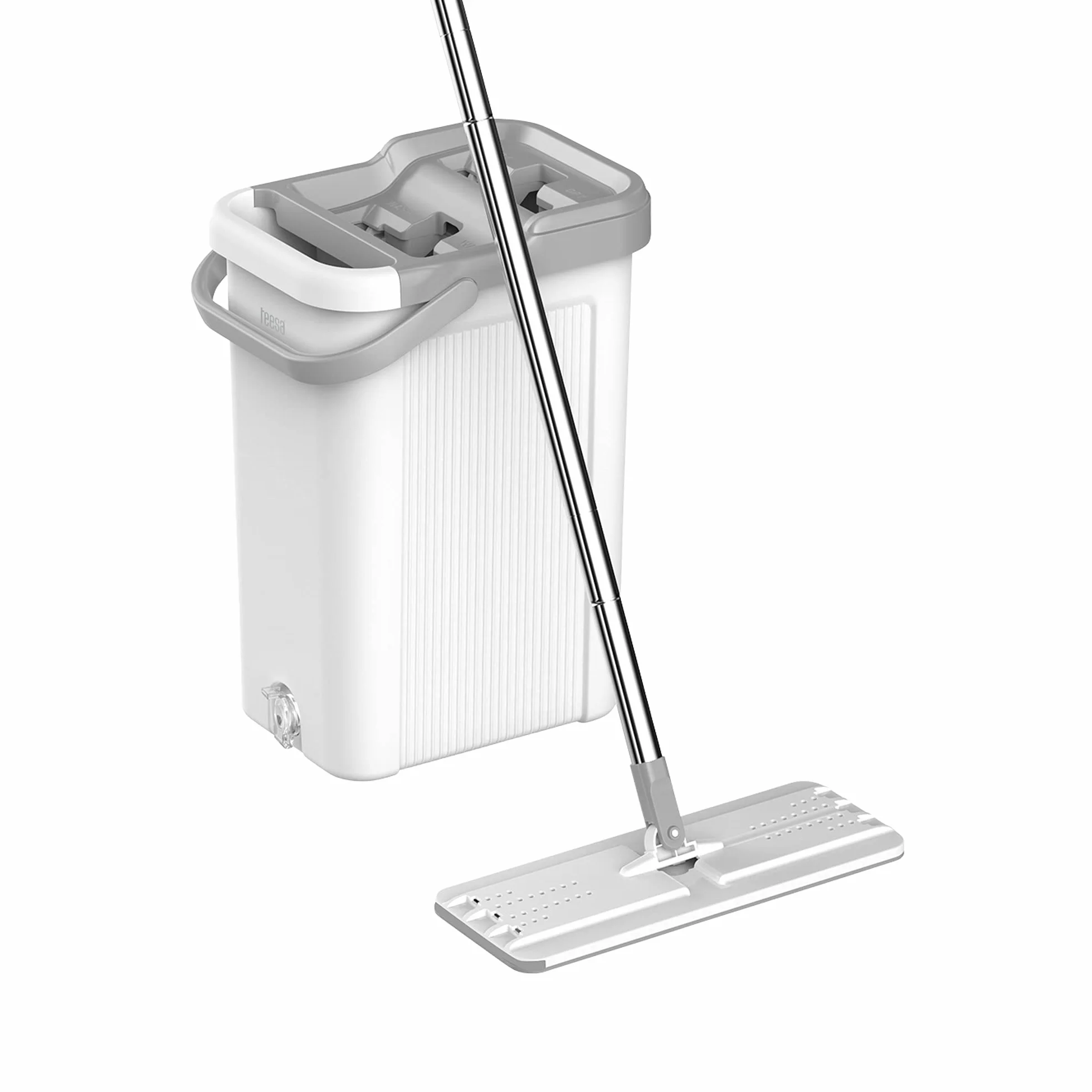 Teesa Mop Czyszczący New Clean R19 Płaski Dwukomorowe Wiadro 7,5 L Szary TSA0046