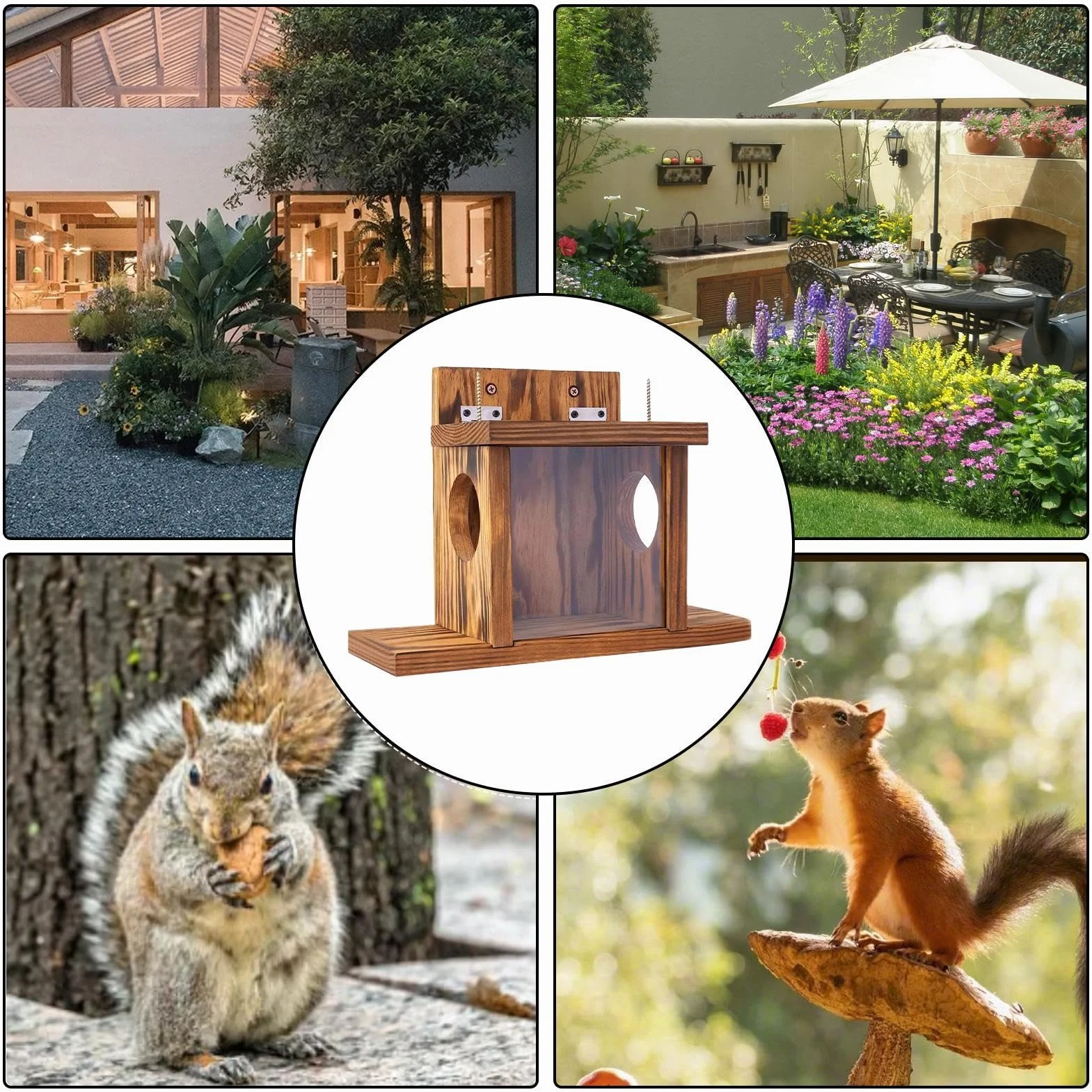 Stacja do karmienia wiewiórek, drewniany domek dla wiewiórek, karmnik dla wiewiórek, karmnik dla wiewiórek, drewniane pudełko do karmienia wiewiórek, domek do karmienia wiewiórki, domek dla wiewiórek