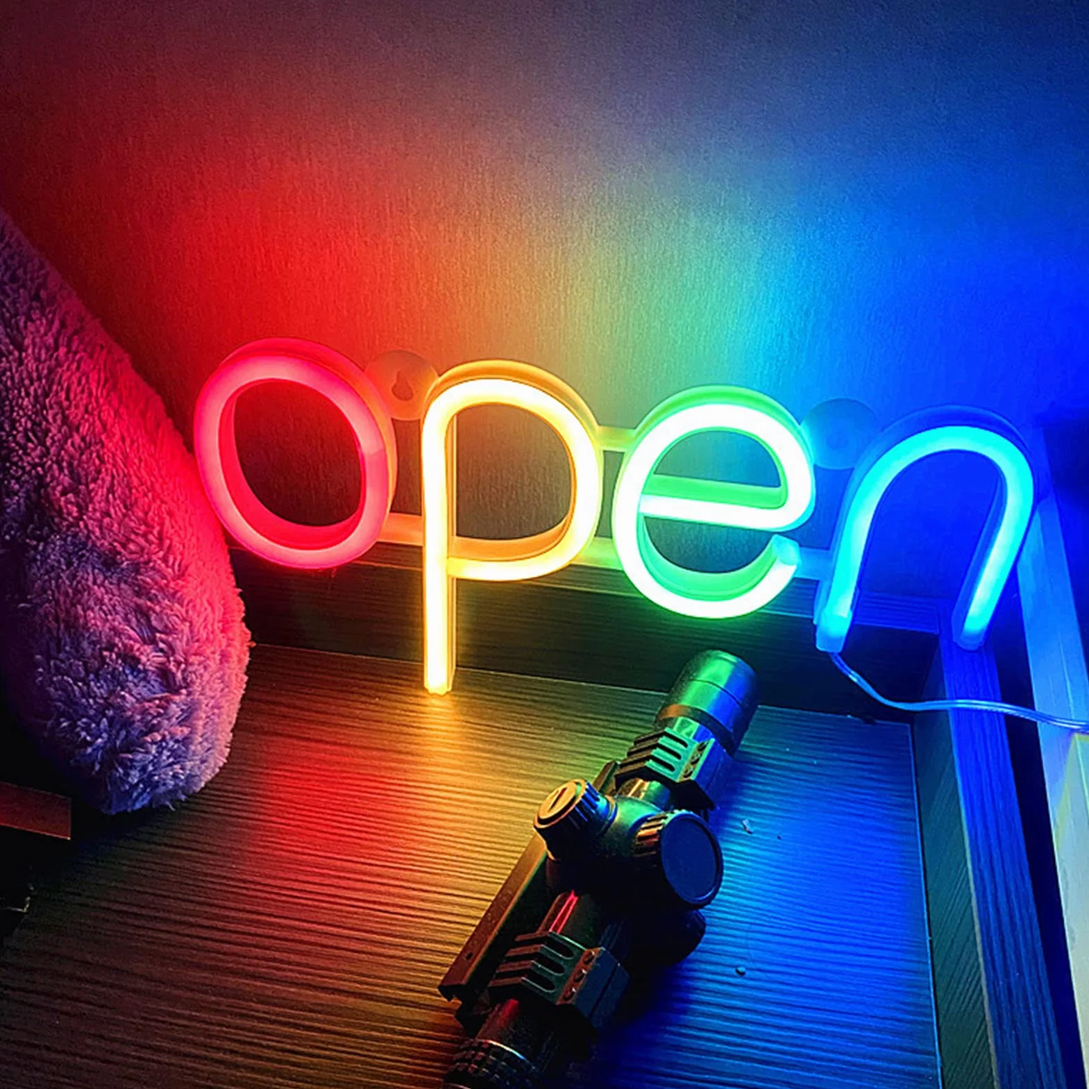 Yosoo Health Gear Otwarty znak LED do okna firmowego, mini otwierany neonowy znak wysokiej jasności, wodoodporny, dla małych firm, sklepów, barów, hoteli