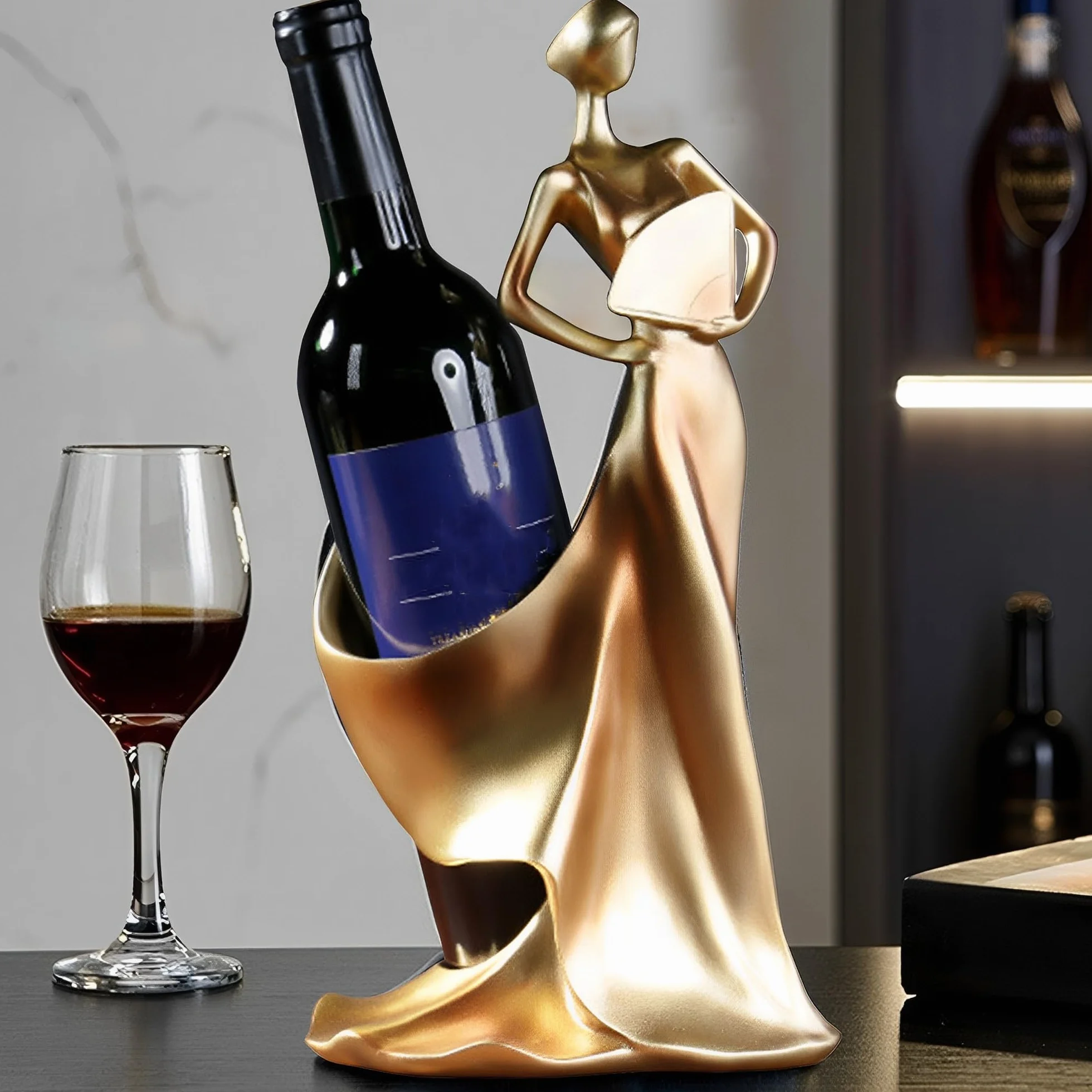 Stojak na wino pojedynczy uchwyt na butelkę na blat dekoracja wnętrz