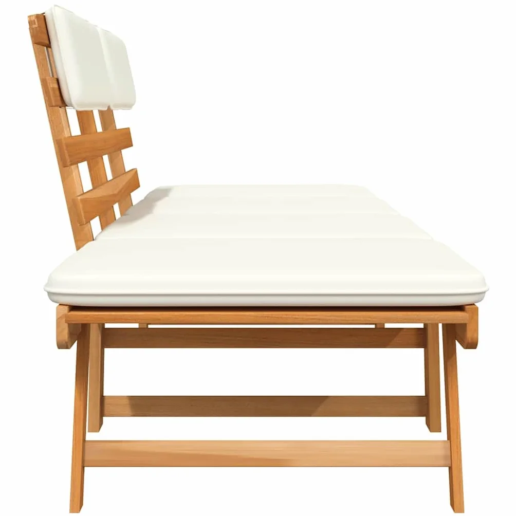 vidaXL Ławka ogrodowa z poduszkami, 2w1, 190 cm, lite drewno akacjowe