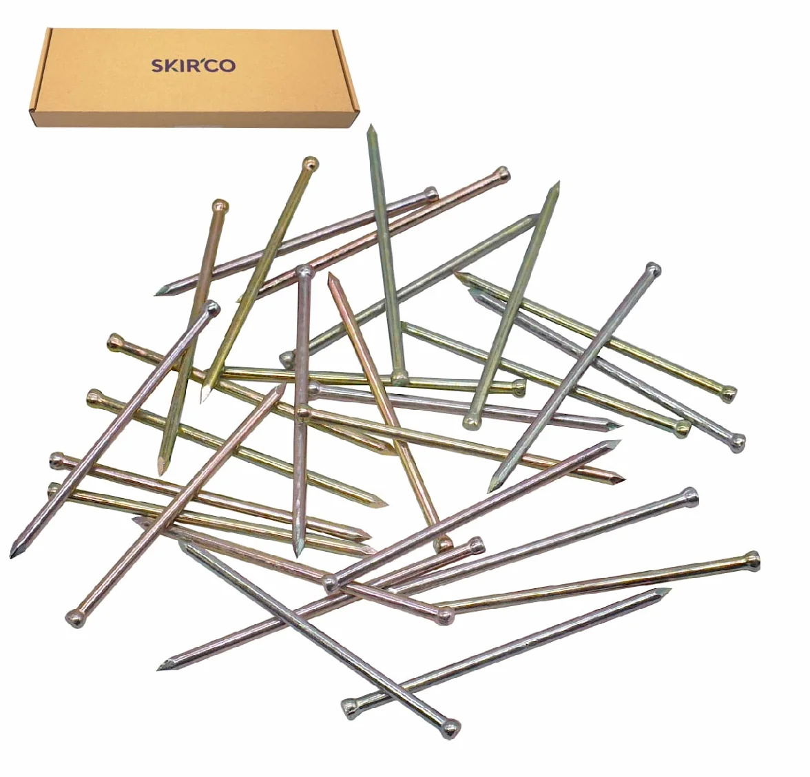SKIR'CO (1200 szt.) mała główka 1,6 x 40 mm gwoździe wykończeniowe, ocynkowane stalowe gwoździe, gwoździe do drewna, szpilki panelowe