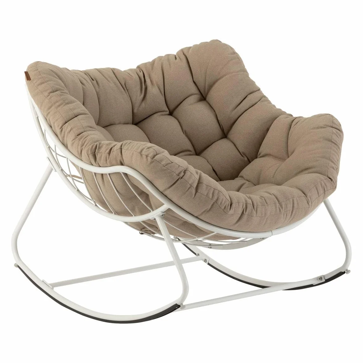 Hespéride - Fotel Paopao Bujany Beżowy i Biały - 96 x 84 X 109 cm - Stal antykorozyjna - Meble ogrodowe do tarasu, balkonu, patio