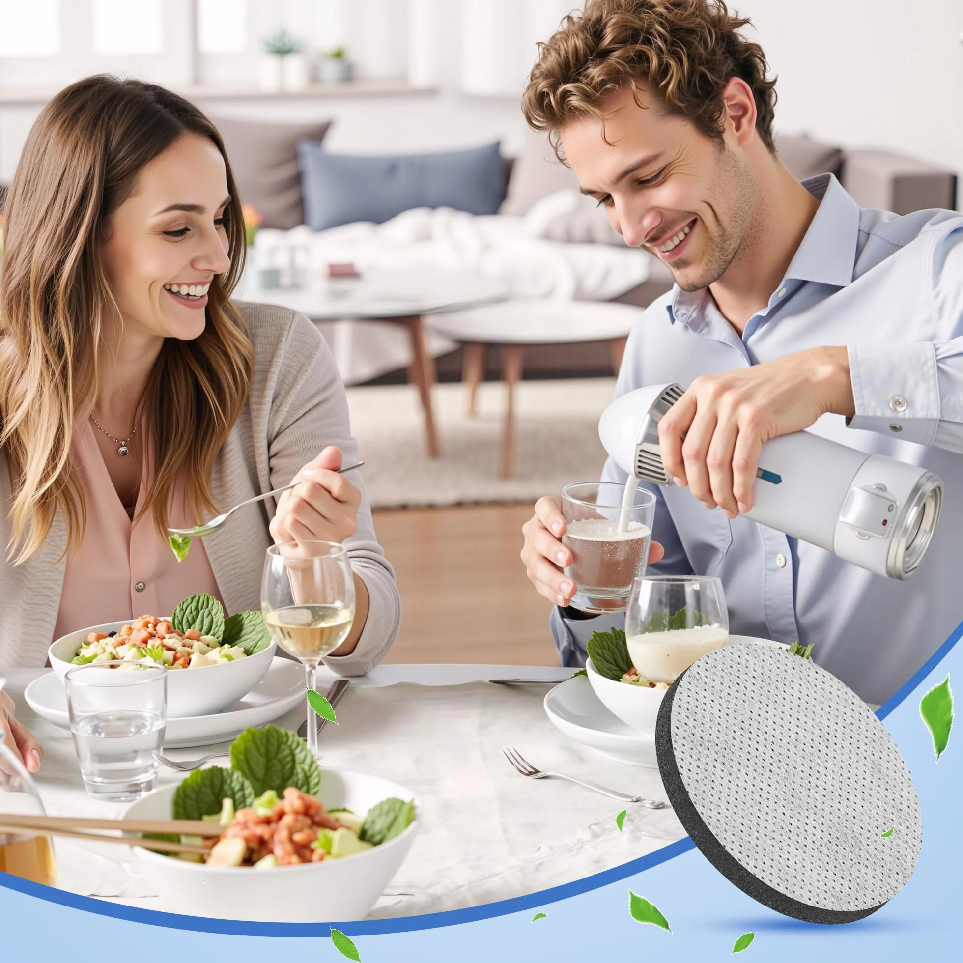 8 filtrów do wody MicroDisc do butelki na wodę Brita jako zamienniki, kompatybilne z butelką na wodę Brita Fill & Go, redukuje chlor, mikrocząsteczki i inne zanieczyszczenia