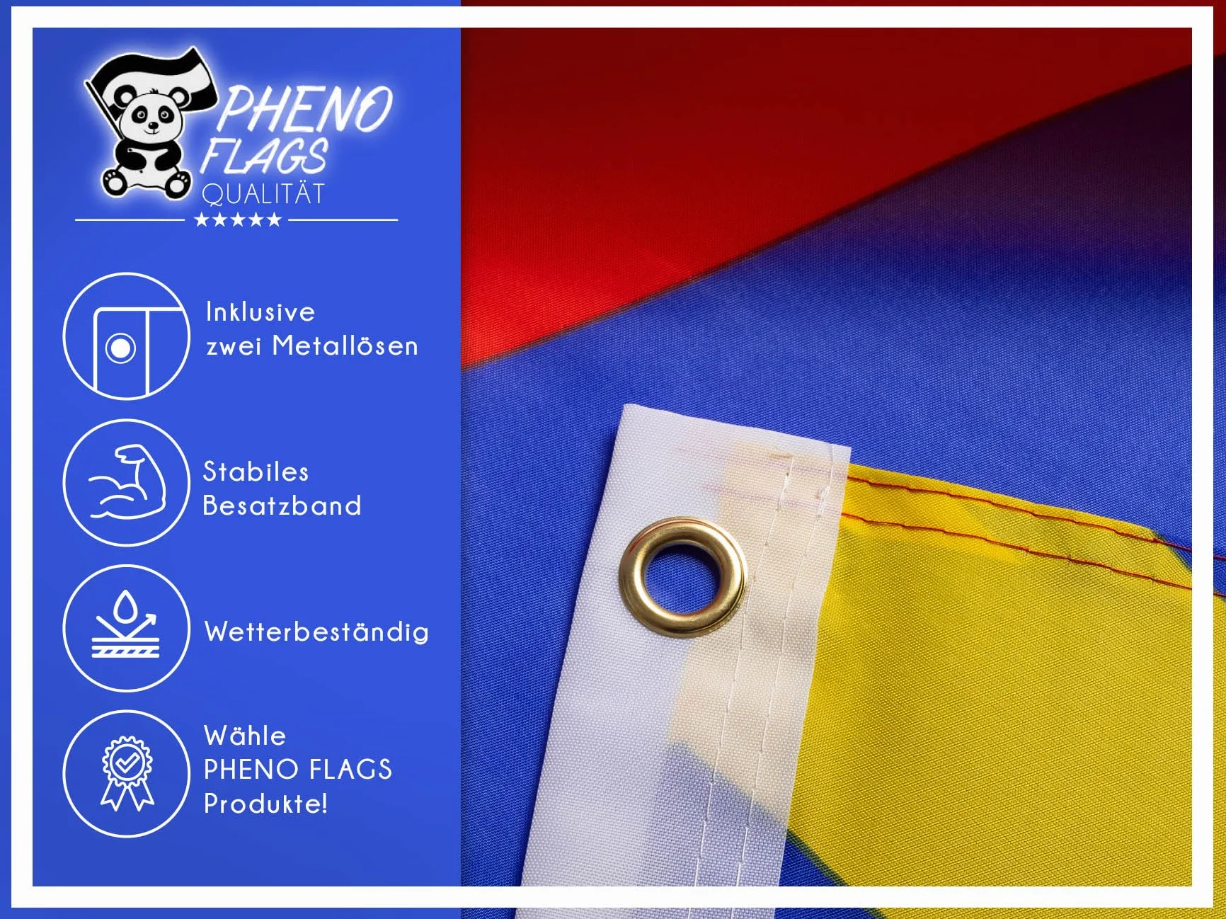 PHENO FLAGS Flaga La Réunion, 90 x 150 cm, odporna na warunki atmosferyczne i rozerwanie, idealna dekoracja dla miłośników Francji, flaga do podnoszenia do użytku wewnątrz i na zewnątrz