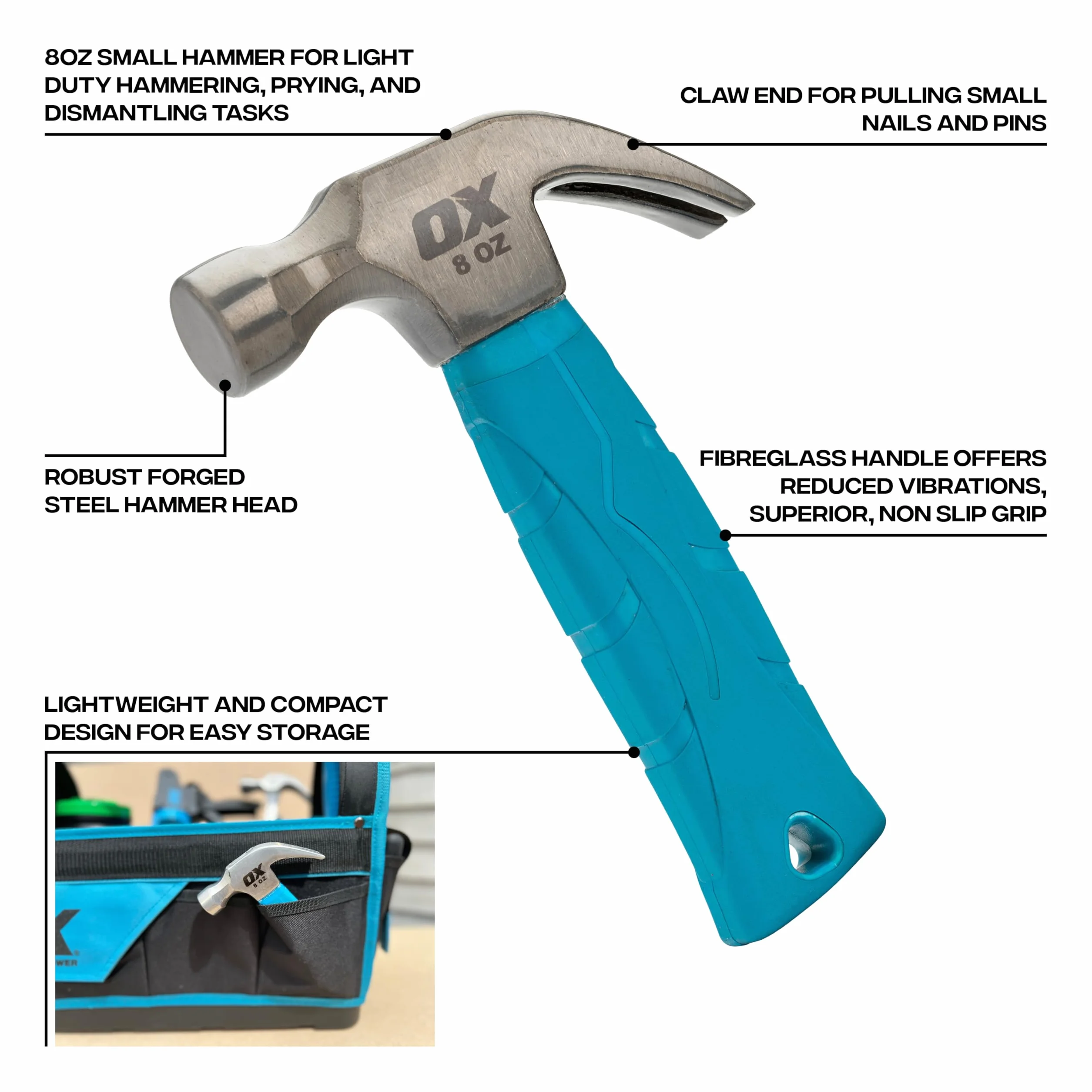 OX Tools Trade Młot Stubby Claw - 226.8 g