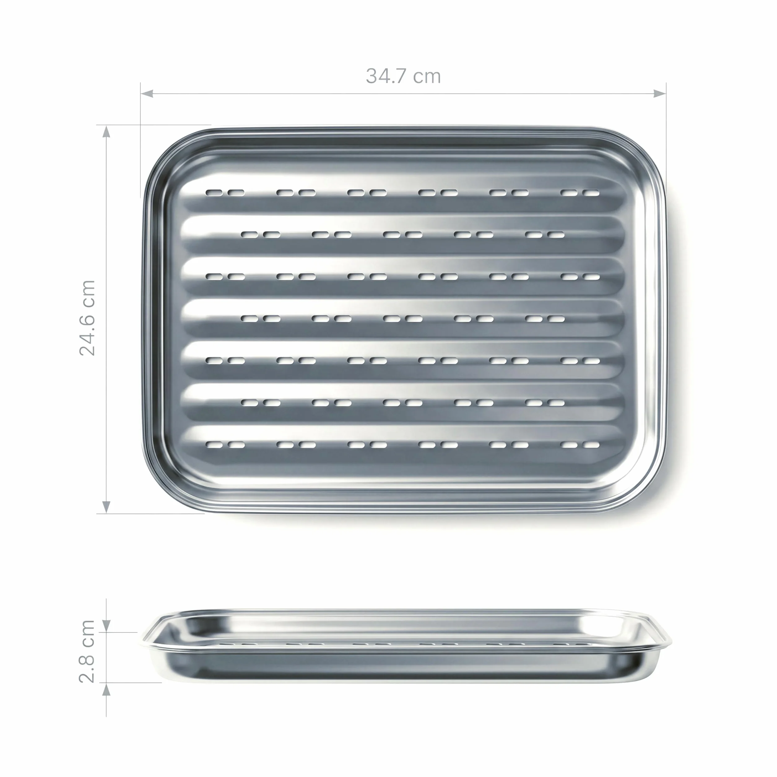 Wielorazowa Tacka do Grilla ze Stali Nierdzewnej 34,7x24,6 cm - metalowa taca do grillowania warzyw, mięs i ryb - do grilla gazowego i węglowego