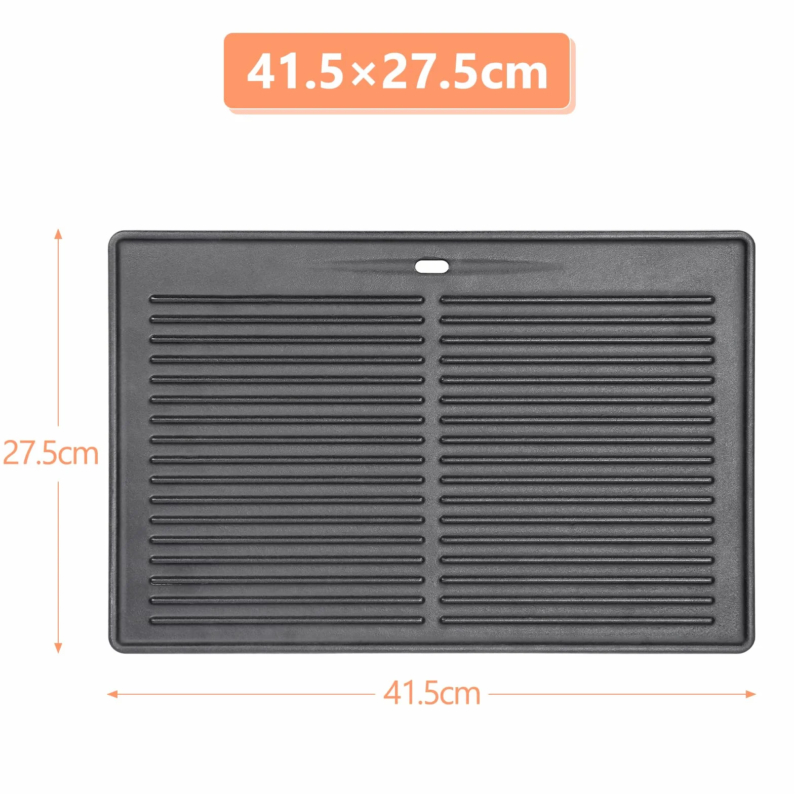 Denmay Żeliwna płyta grillowa 41,5 x 27,5 cm do grilla Tepro Toronto, TAINO Hero XL, Activa Angular, EL Fuego Montreal, EL Fuego Ontario grill na węgiel drzewny, uniwersalna płyta grillowa plancha