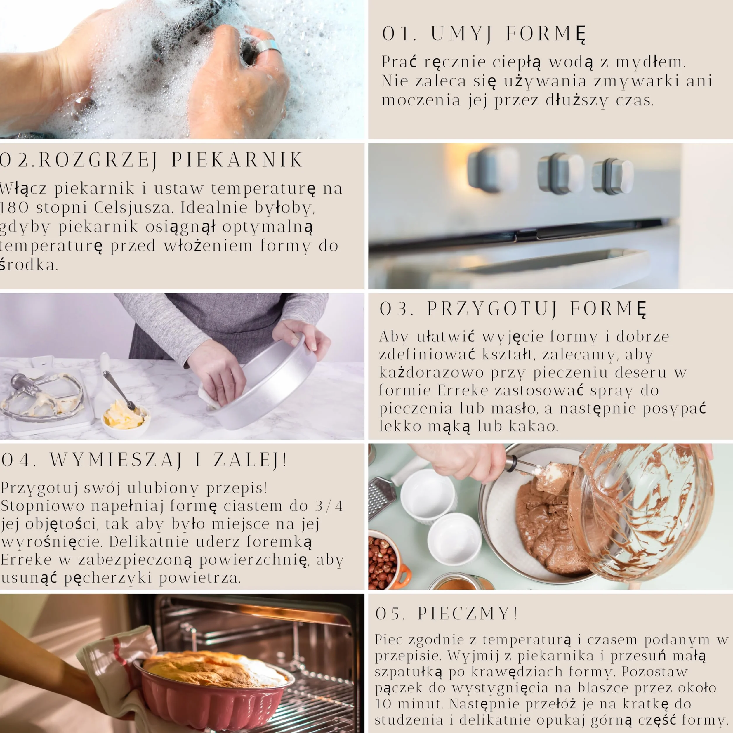 Erreke Forma na Ciasto, Równomierne Pieczenie, Podwójna Nieprzywierająca Powłoka, Bardzo Trwałe Odlewane Aluminium, Tortownica do Ciasta, Pojemność 1.0 litra, Forma na 4 Małe Ciasta, Tetrad