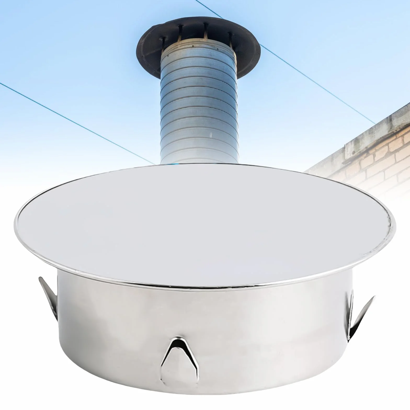 Pokrywa otworu kominowego, osłona rury pieca ø 125 mm, pokrywa rury kominowej, osłona rury kominowej, pokrywa rury kominowej, stal nierdzewna, pokrywa uchwytu ściennego, pokrywa otworu pieca do rur o