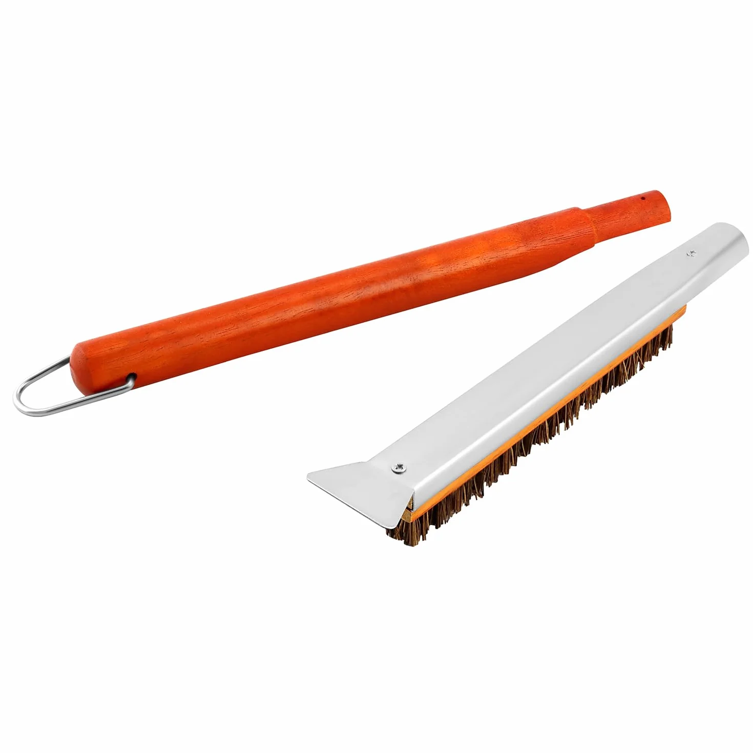 QWORK® Szczotka do pieca do pizzy z włosiem z włókna palmowego, szczotka do czyszczenia piekarnika, do piekarników zewnętrznych i kamieni do pizzy