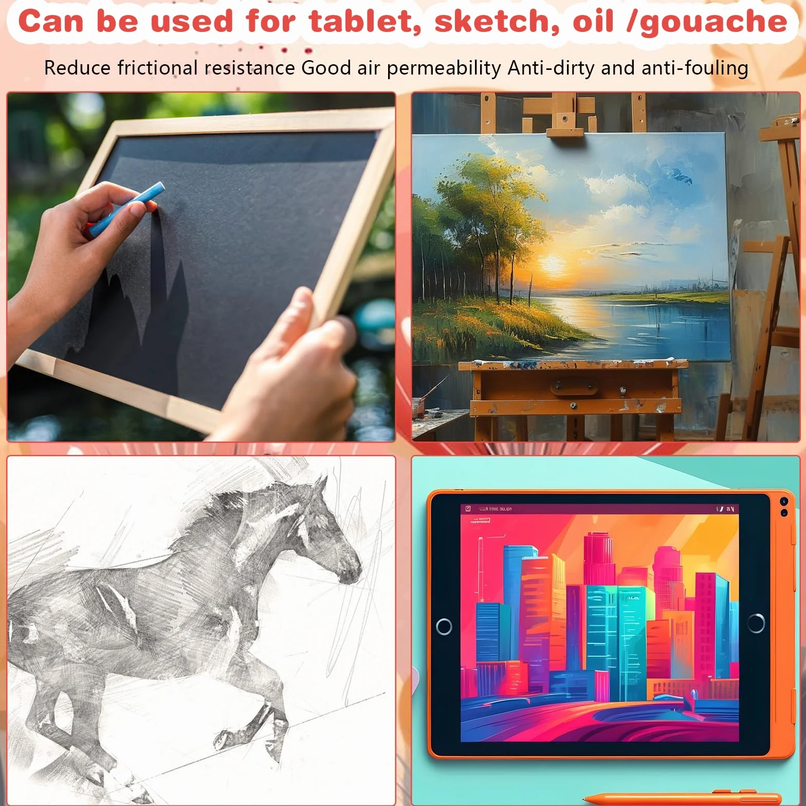 YUXIANLB Cyfrowa rękawica do rysowania tabletu graficznego, dwupalcowe rękawice artystyczne na prawą i lewą rękę, rękawice artystyczne do tabletu, szkicowanie papieru (2 szt., S)
