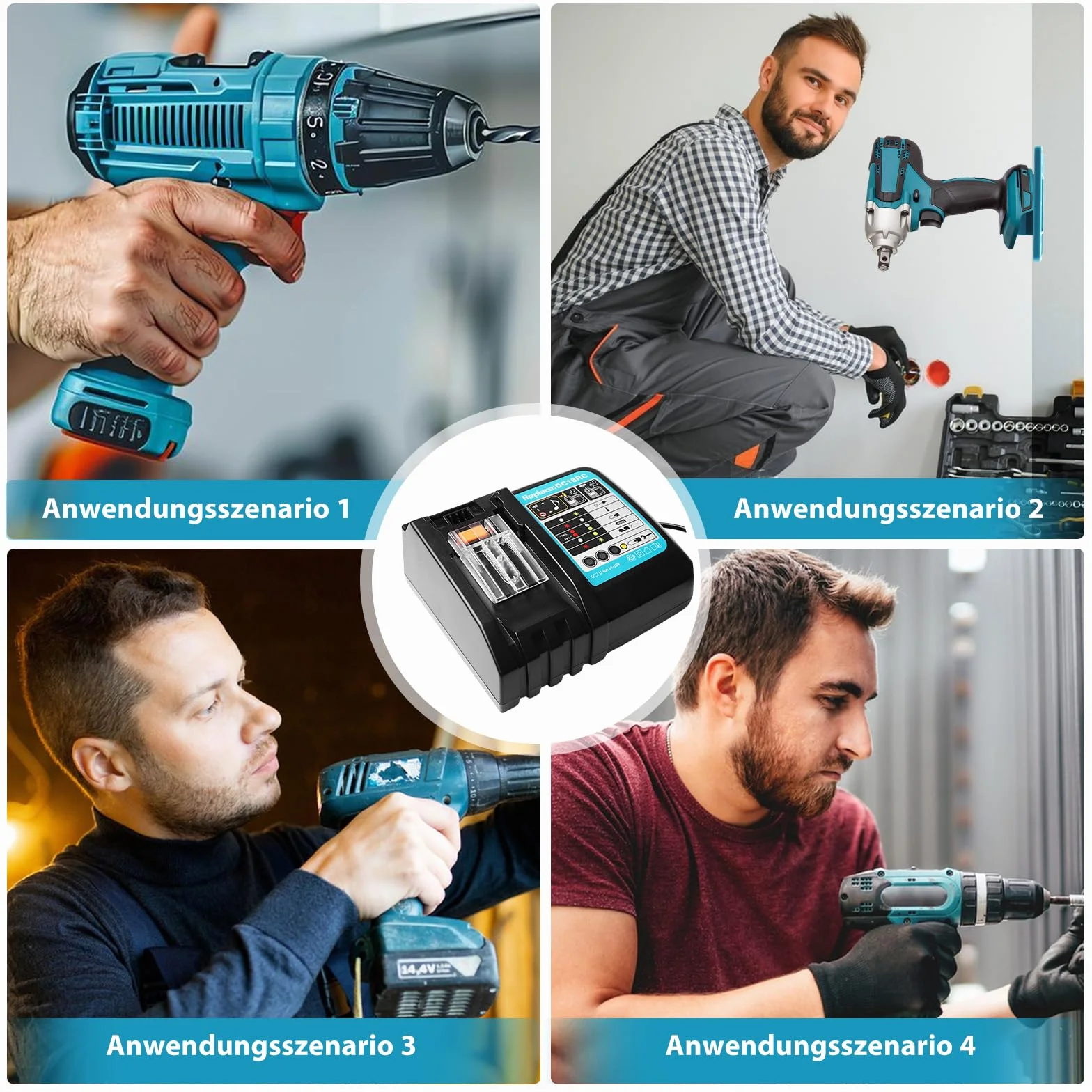 Ładowarka do akumulatorów 18V DC18RC Szybka ładowarka Kompatybilna z Makita 14,4 V i 18 V Li-Ion Zastępczy akumulator BL1815 BL1830 BL1840 BL1850 BL1860 BL1890 BL1415 BL1430 BL1440