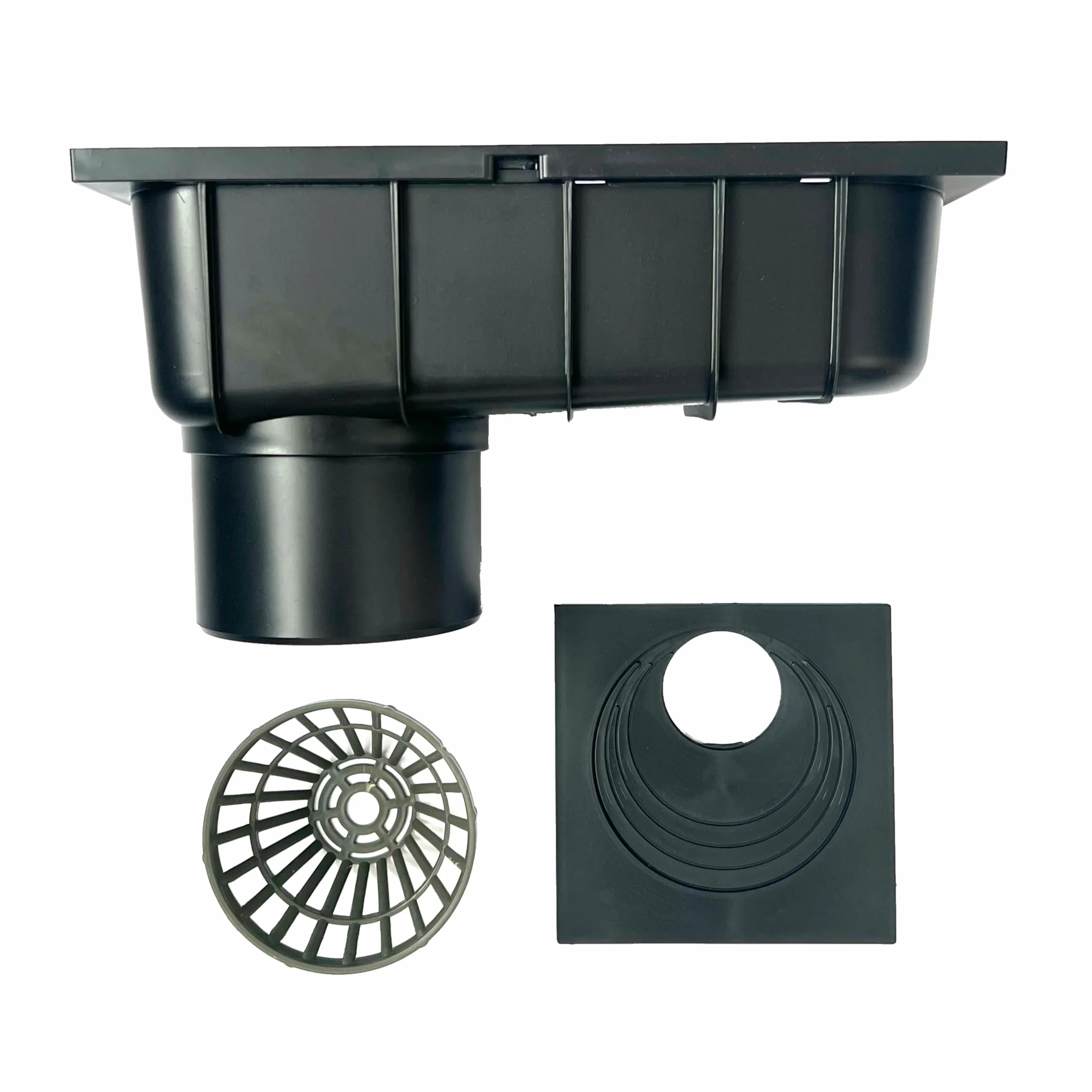 6 sztuk odpływu wody deszczowej od 50 mm do 110 mm z sitkiem, odpływ wody deszczowej DN110, czarny, filtr do wody deszczowej, uniwersalny do różnych rozmiarów rur