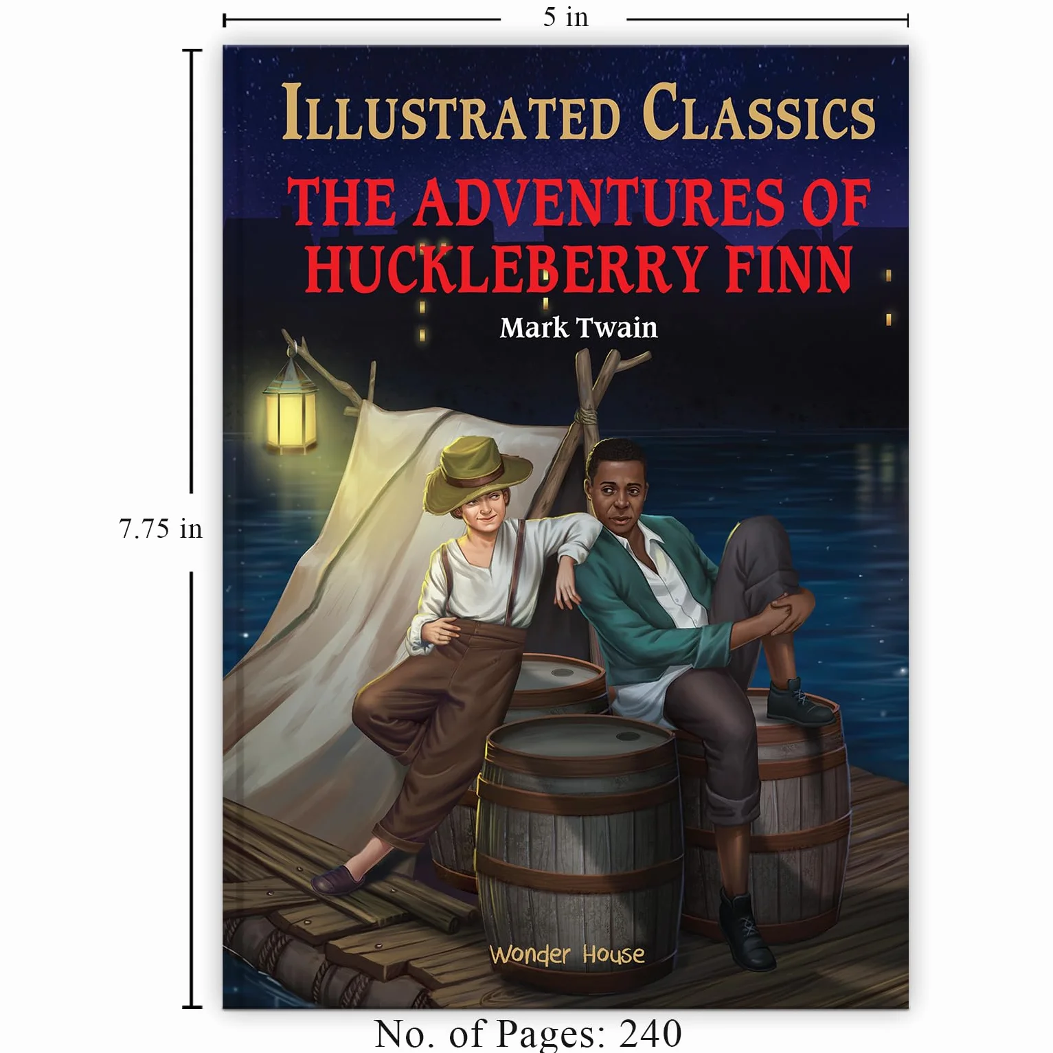 The Adventures of Huckleberry Finn: Illustrated Abridged Children Classics English Novel with Review Questions (Hardback)