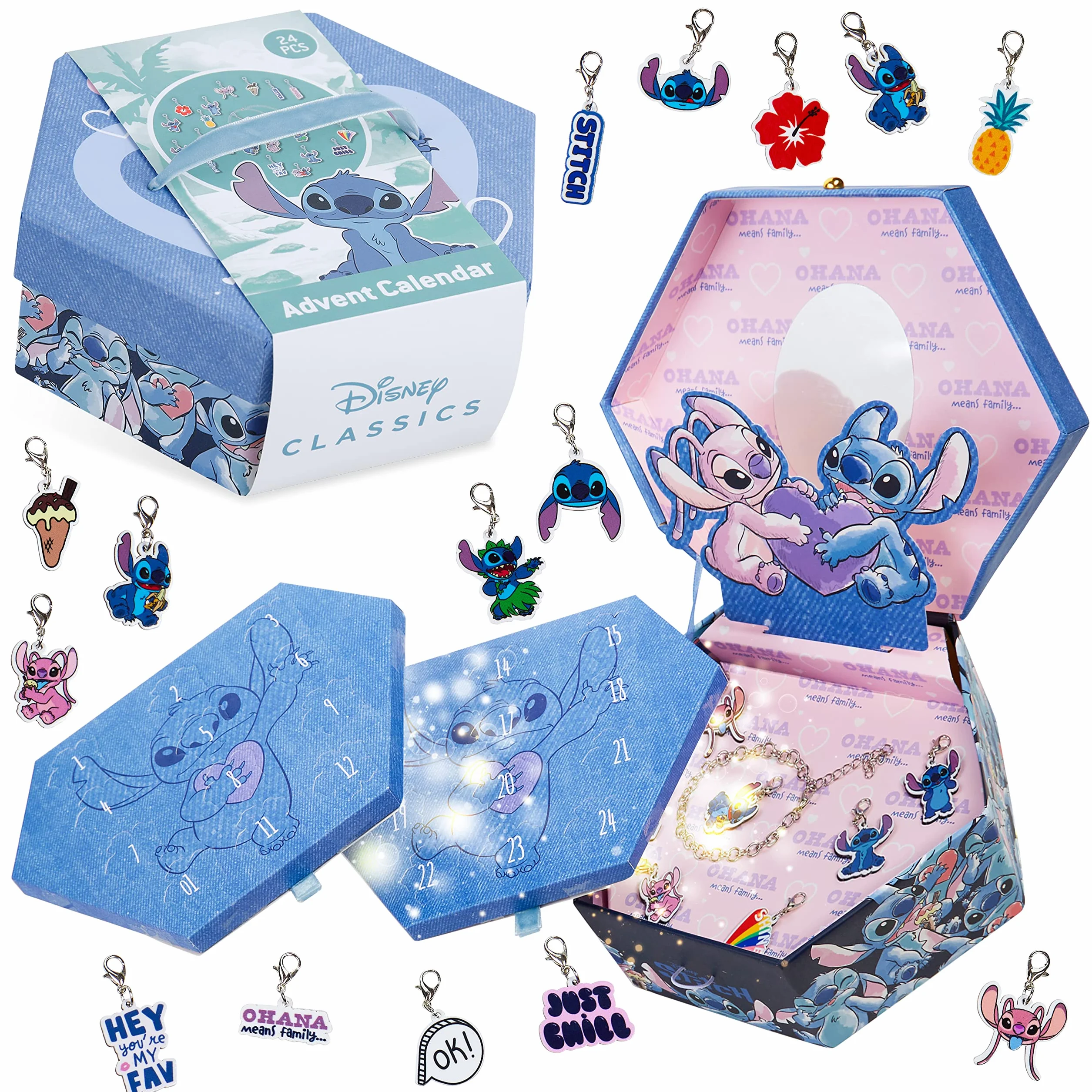 Disney Kalendarz adwentowy 2024 dla dziewczynek - Charm Bransoletka Biżuteria Kalendarz adwentowy (biżuteria ściegowa)