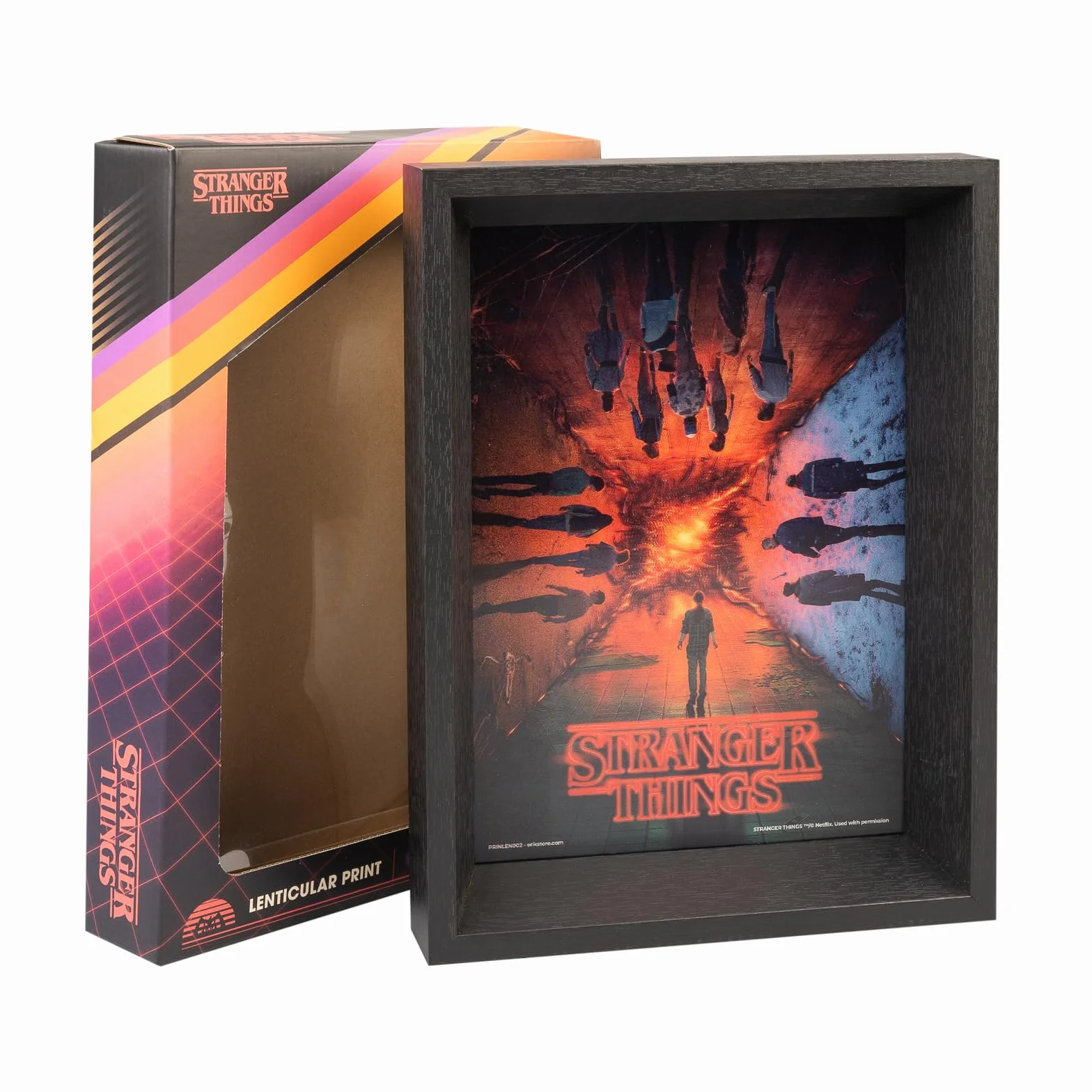 Grupo Erik Stranger Things Lenticular Framed Wall Art Print for Living Room | Movie Merchandise and Gifts