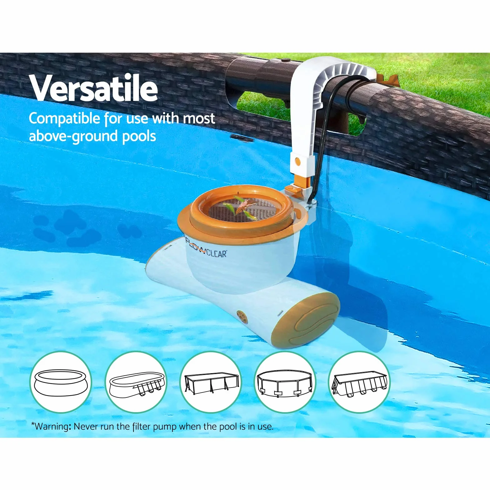 Flowclear Skimatic 2-w-1 wiszący podgarniacz / pompa filtrująca 2.574 l/h