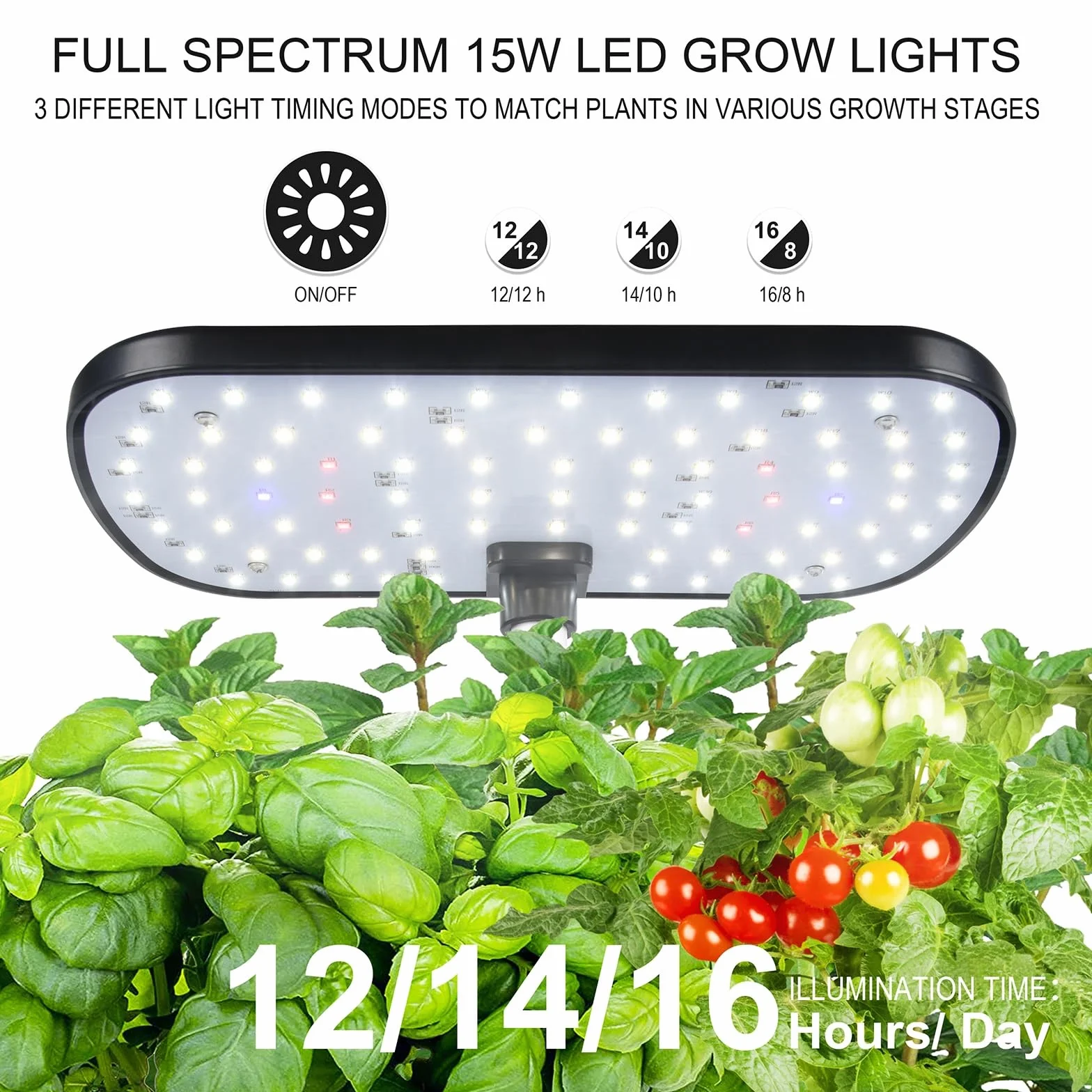 12 Pods Hydroponics Growing System, Indoor Herb Garden with LED Grow Light, Plants Germination Kit with Automatic Timer, Smart Garden Planter, Height Adjustable, for Home & Kitchen Gardening