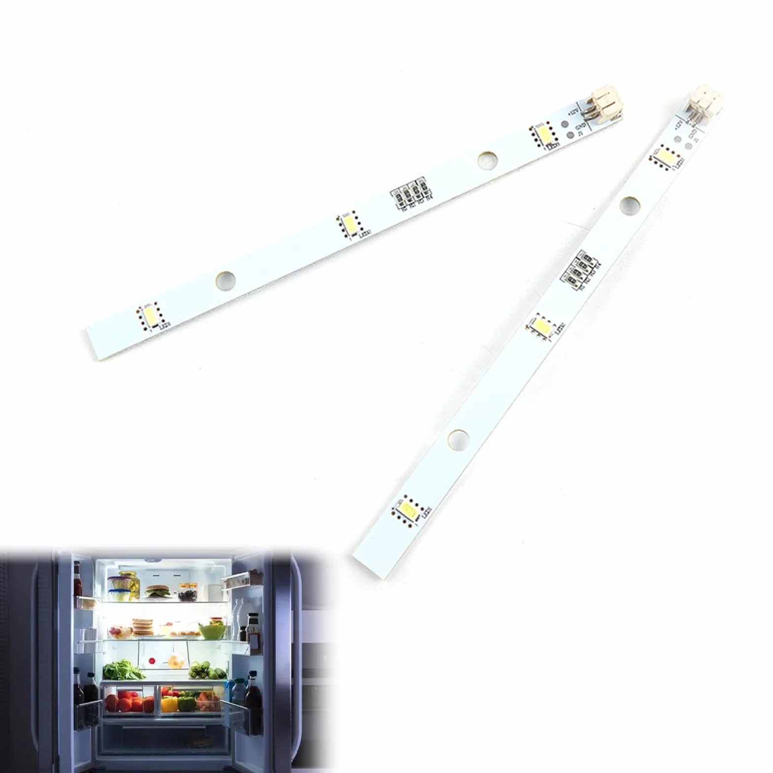 Comioke 2 x listwa świetlna LED do listwy świetlnej RONGSHENG/HISENSE E349766 MDDZ-162A 1629348 DC12V 2W żarówka wymienna do lodówki Kenwood KIFF5017 KIFF5020 KIFF7020