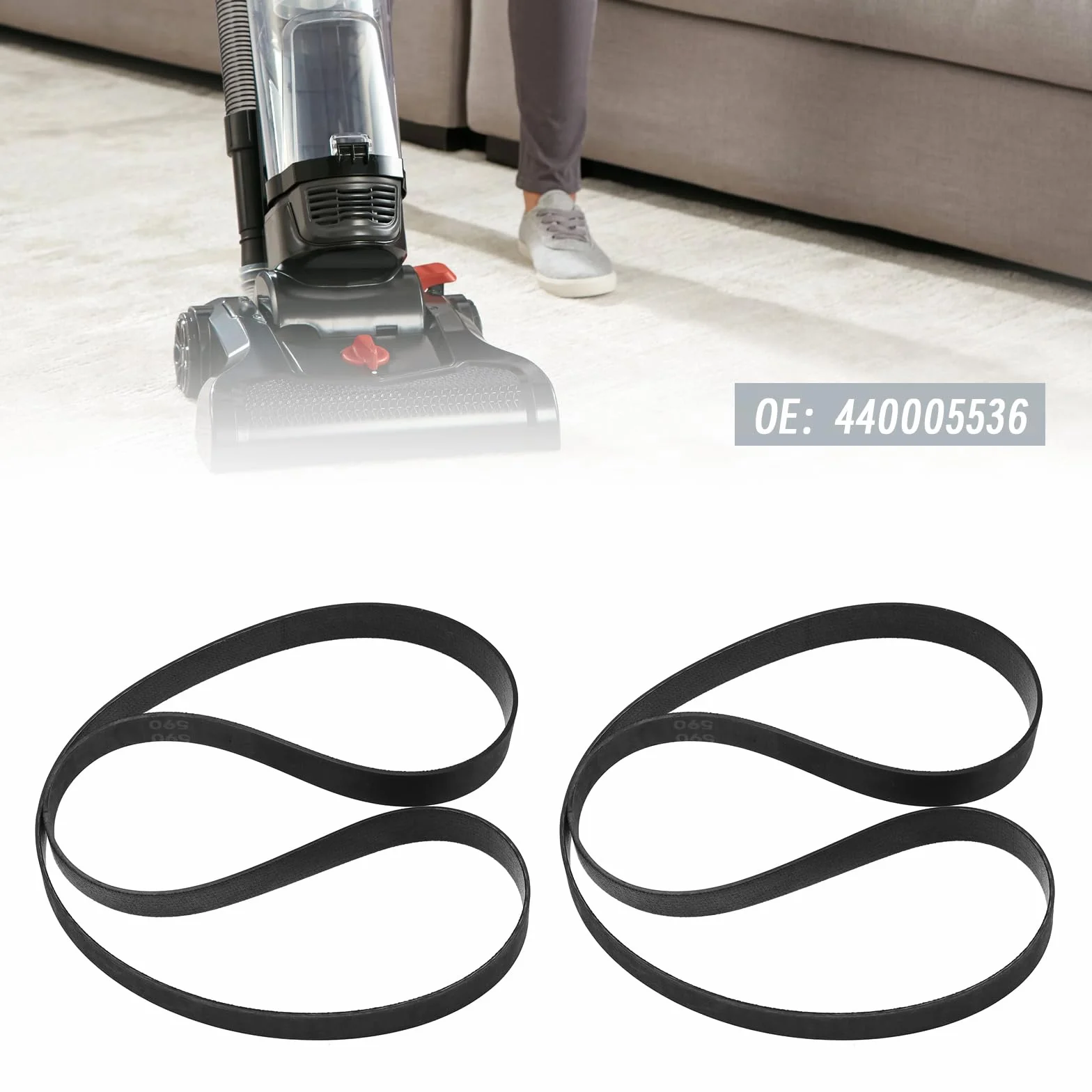 2 płaskie paski napędowe, paski do odkurzacza 440005536, kompatybilne z Vax, kompatybilne z urządzeniem Hoover Dual Power Max do czyszczenia dywanów