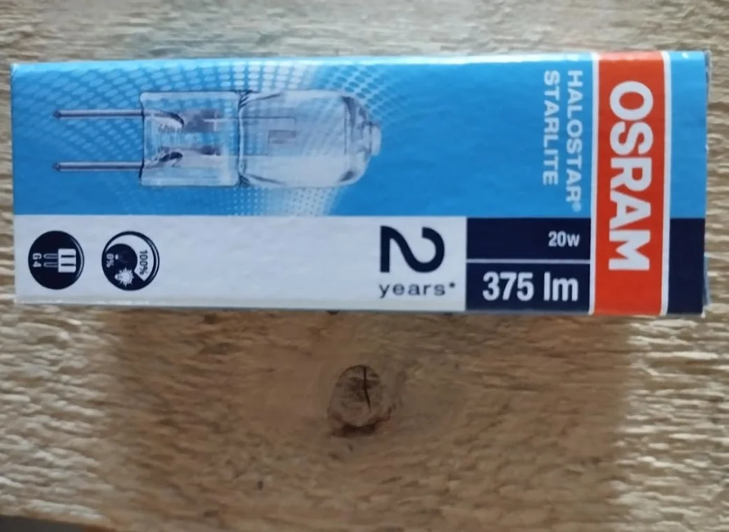 Osram Halostar Starlite 64425 S 20 W 12 V G4 Ciepła Biała 2800 Kelvin Lampa Halogenowa 300 Lumenów, Opakowanie 5 sztuk