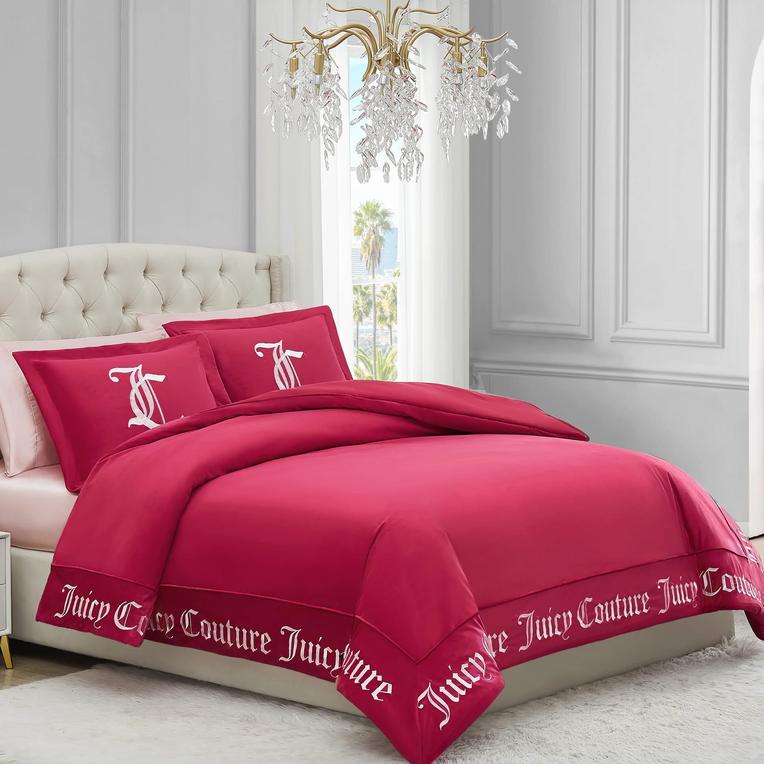 Juicy Couture Zestawy kołder, poliester, różowy (Hot Pink), King 3 szt