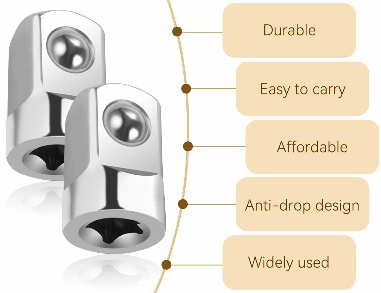 2 adaptery do kluczy nasadowych 1/4 na 1/2 cala, ze stopu metalu, z grzechotką 1/4 cala, do naprawy samochodu, montażu mechanicznego (srebrny)