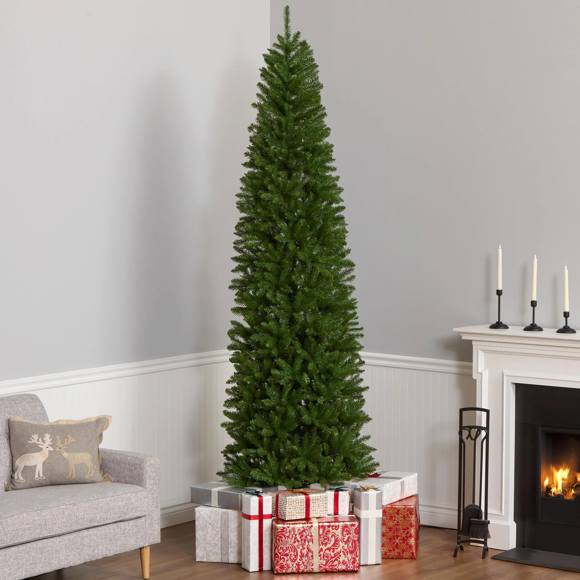 National Tree Company Zawiera podstawkę, wąską jodłę Kingswood 9', zielony, 2,1 m