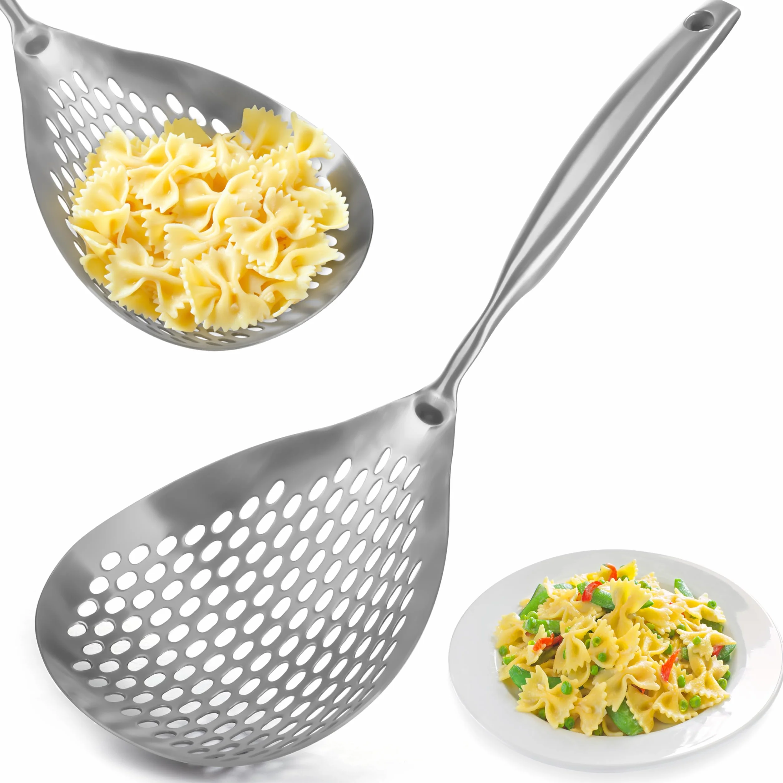 Cedzak Łyżka Szczelinowa 38cm Ze Stali Nierdzewnej Do Smażenia Gotowania Odsączania