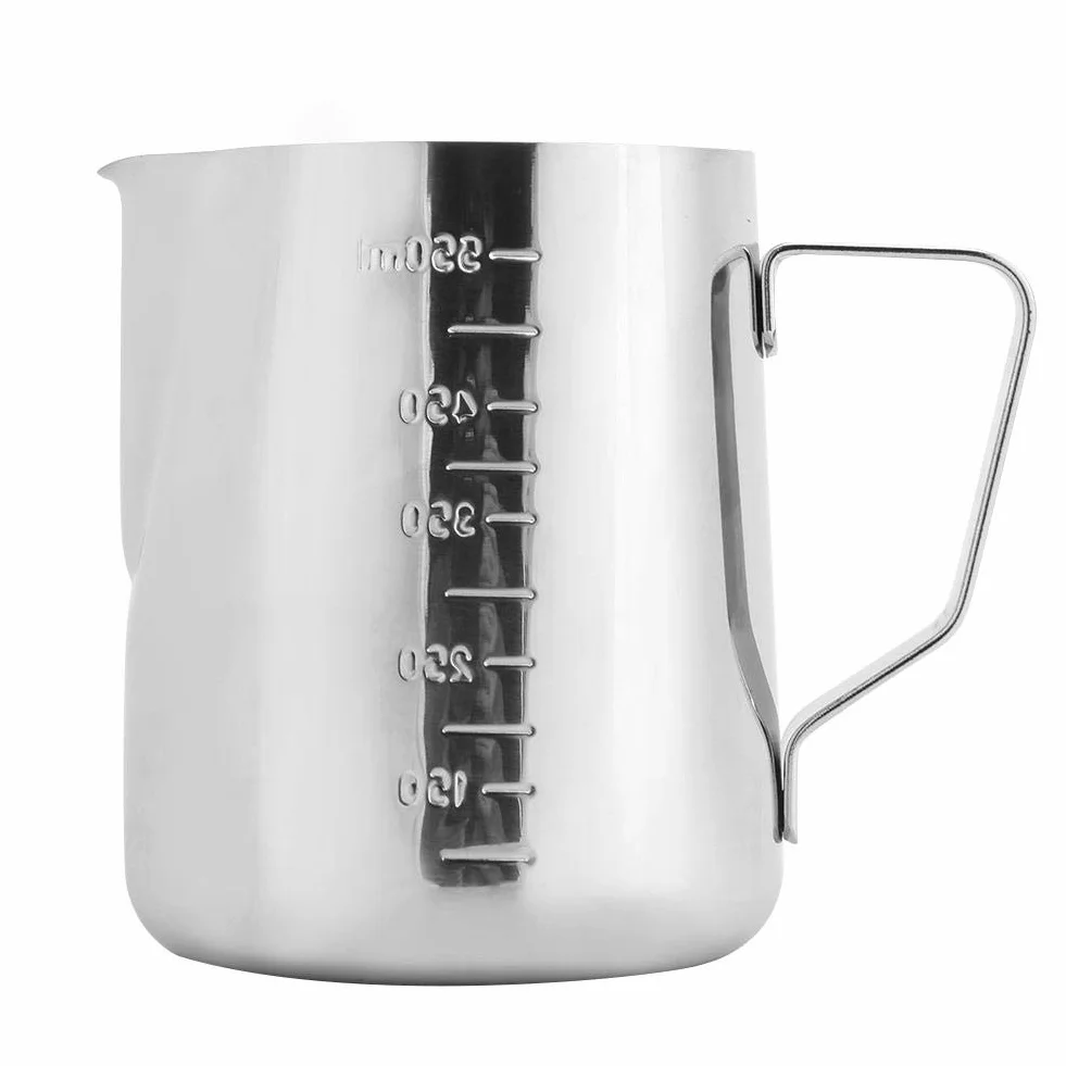 Dzbanek do spieniania mleka, dzbanek do spieniania mleka 350 ml / 550 ml ze stali nierdzewnej, miarka do baristy, cappuccino, espresso. (550 ml)