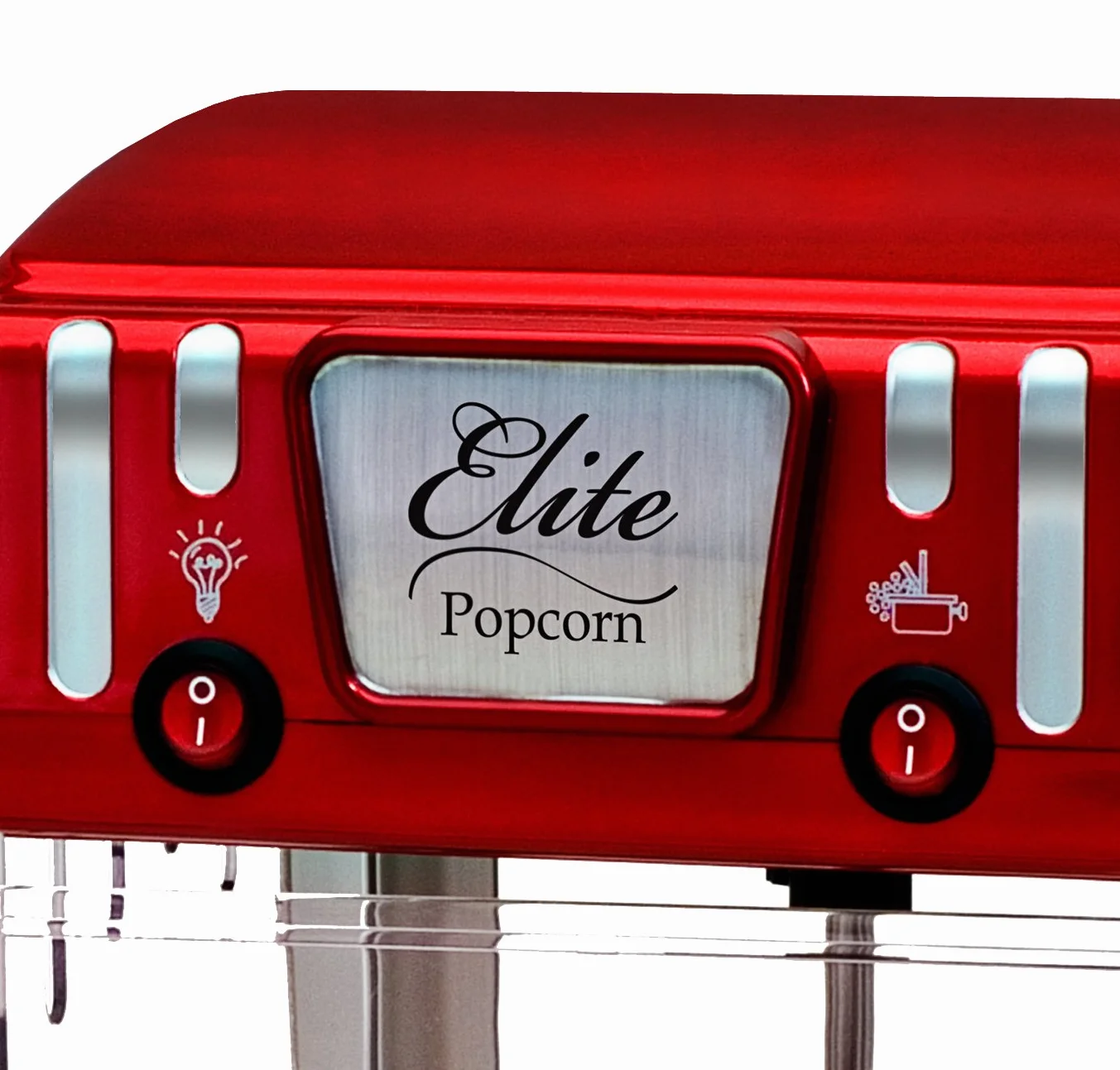 Elite Gourmet EPM-250 Maxi-Matic 2,5 uncji klasyczny karnawał, stołowa maszyna do popcornu w stylu retro, filmowy popcorn z gorącym masłem, czerwony