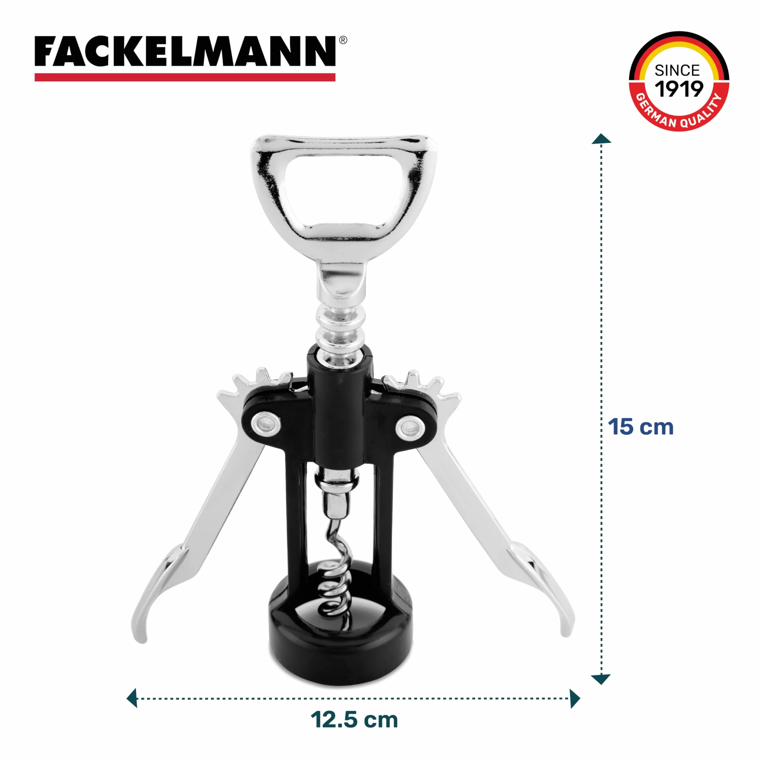 Korkociąg z dźwignią Fackelmann czarny