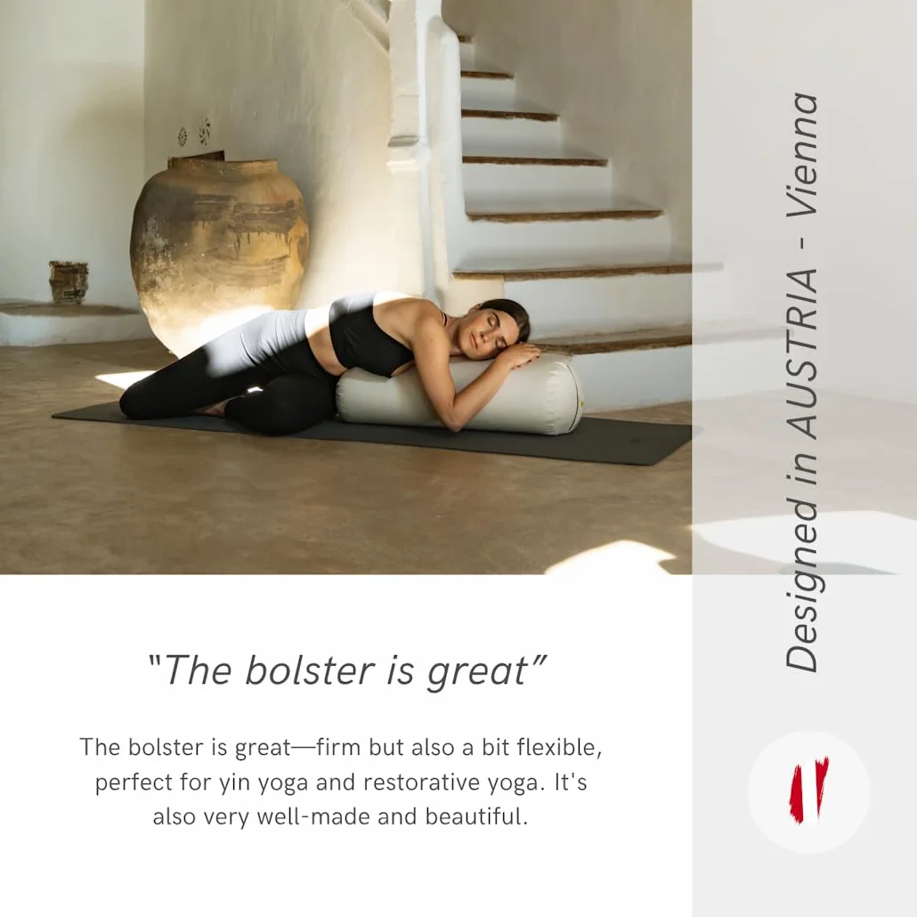 LOTUSCRAFTS Poduszka do jogi Yin Yoga, walek, pokrowiec z bawelny organicznej z mozliwoscia prania, poduszka z wypelnieniem z kapoku, walek do pilatesu