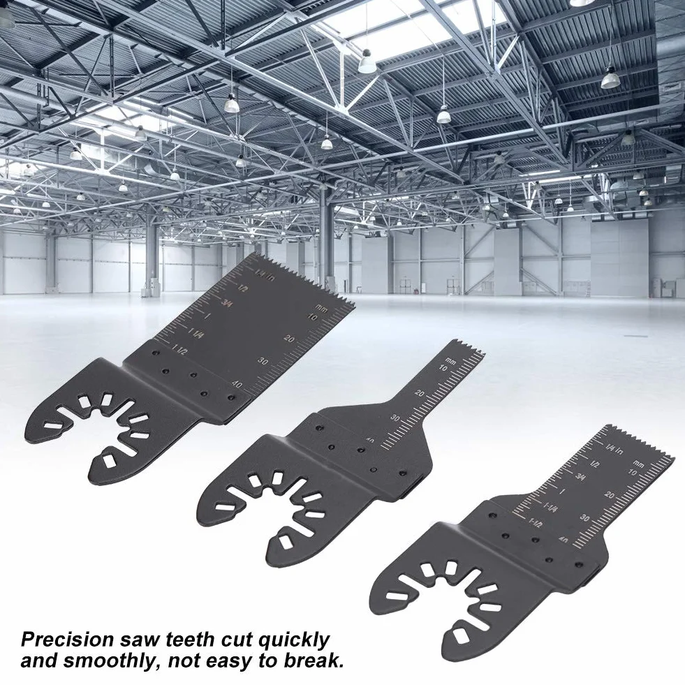 3 Szt. Metal Wood Oscylacyjne Narzędzie Wielofunkcyjne 10mm Narzędzie Wielofunkcyjne Quick Release Dokładność Brzeszczoty ze Stali Wysokowęglowej Narzędzie Tnące do Metalu Drewno z Tworzywa Sztucznego