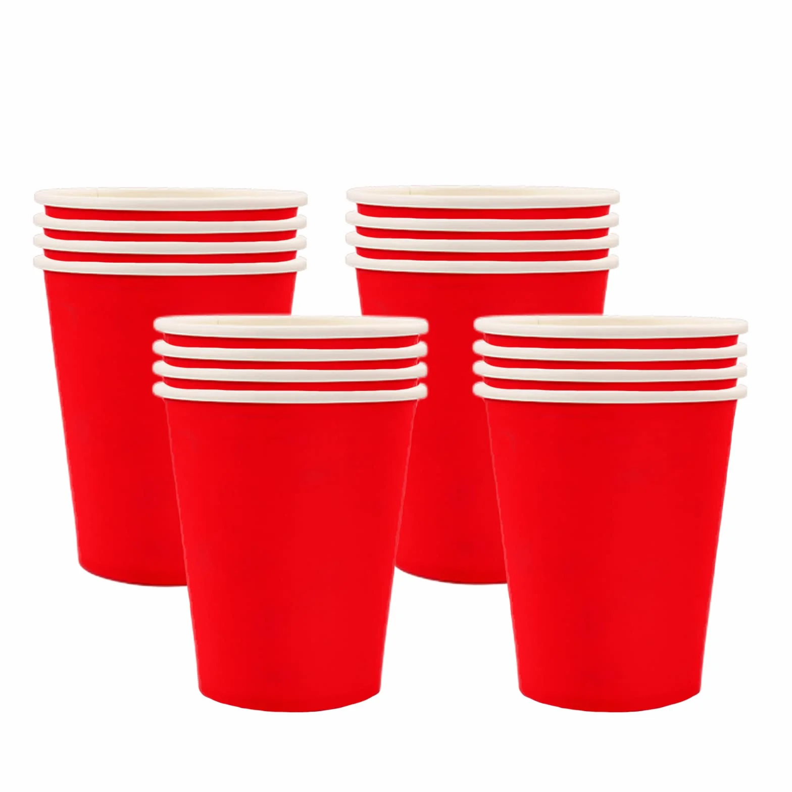 Czerwone papierowe kubki imprezowe 255 ml 16 szt. na gorące napoje