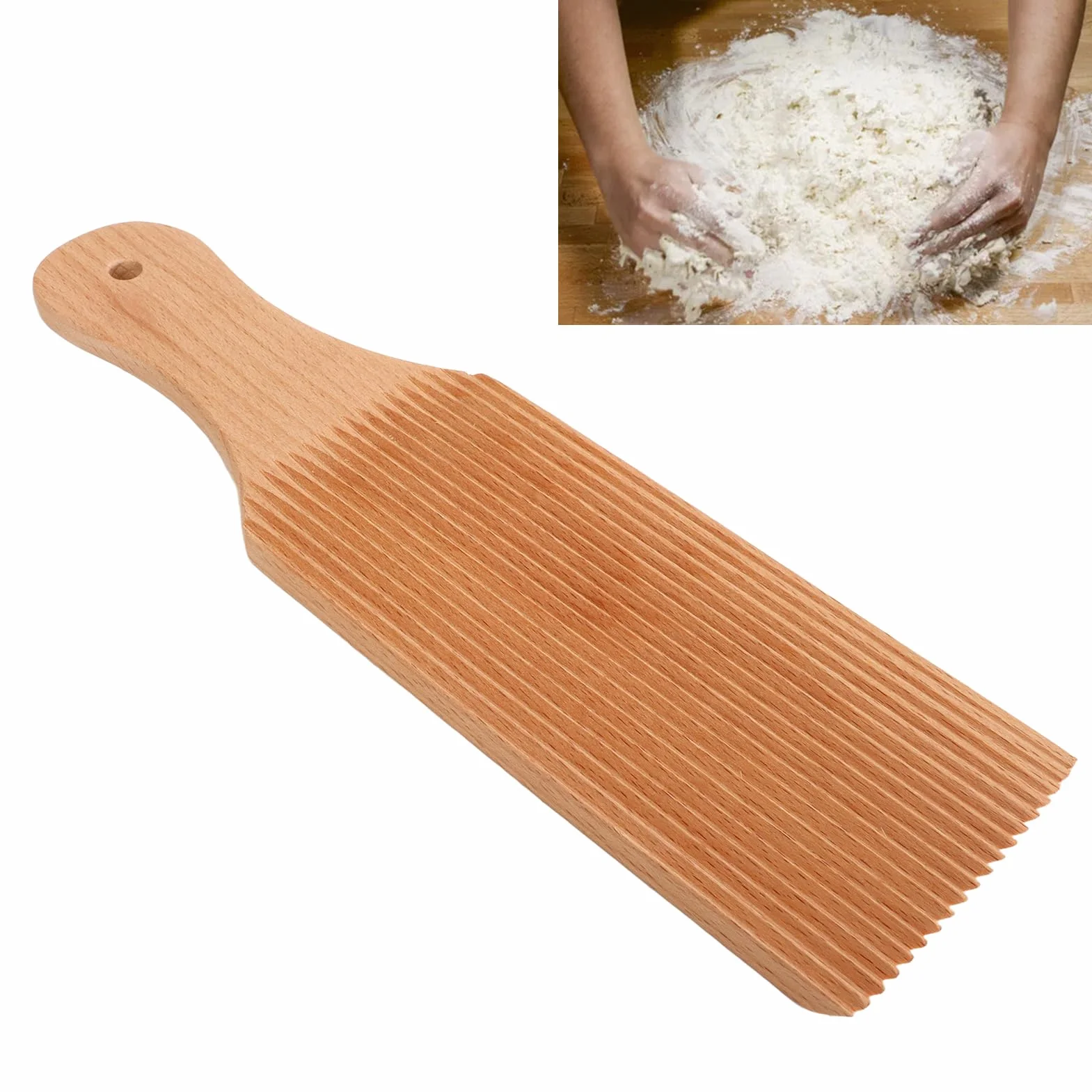 Deska do Gnocchi Bukowa, Lekka, Trwała Rolka do Makaronu