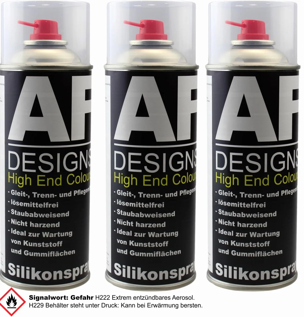 Alex Flittner Designs Smar silikonowy w sprayu, 3 x 400 ml, środek smarujący, tworzywo sztuczne, pielęgnacja gumy