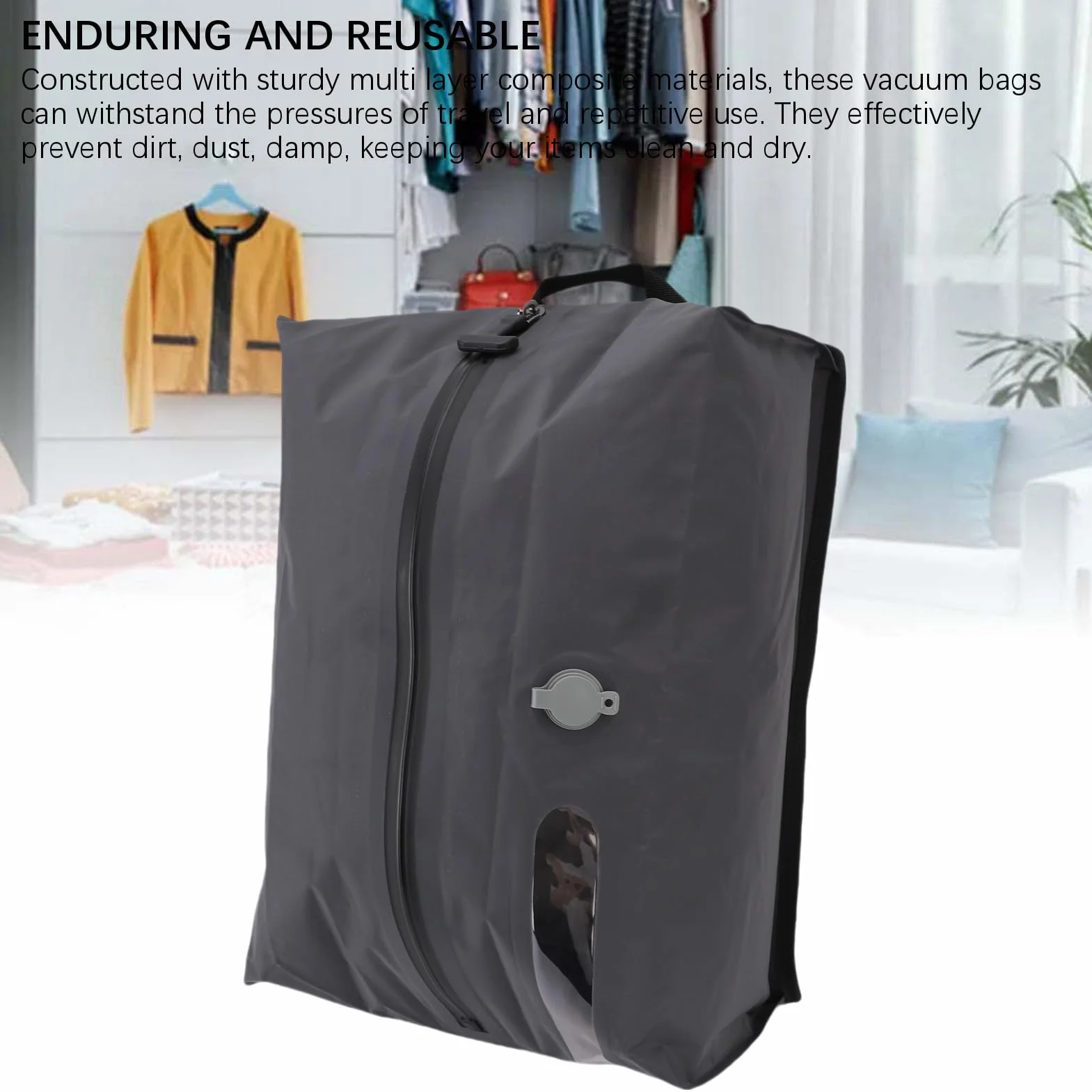 Worki Kompresyjne Próżniowe 16L Wielokrotnego Użytku z Zaworami do Podróży (GREY)