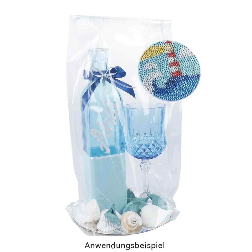 Ideen mit Herz Kieliszki do wina o wyglądzie kryształu, 200 ml plastikowe szklanki, piknik, do podróży, nietłukące się, średnica 7 cm, wysokość 16,7 cm, przezroczyste, nadają się do kontaktu z