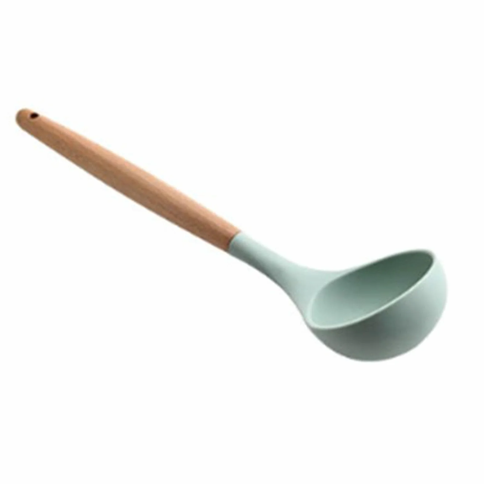 Silikonowa Chochla do Zupy z Drewnianym Uchwytem Odporna na Wysokie Temperatury