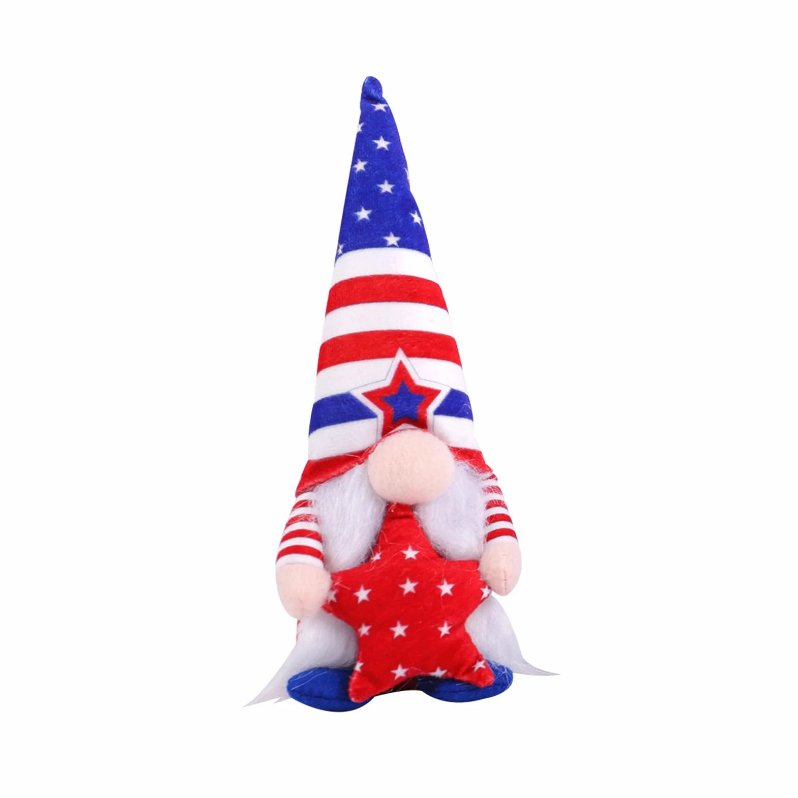 Dzień Weterana Pluszowy gnom amerykański, 4 lipca Ozdoby patriotyczne gnomy Szwedzkie gnomy Tomte Pluszowe ozdoby stołowe Krasnal z okazji Dnia Pamięci Niepodległości (1#)