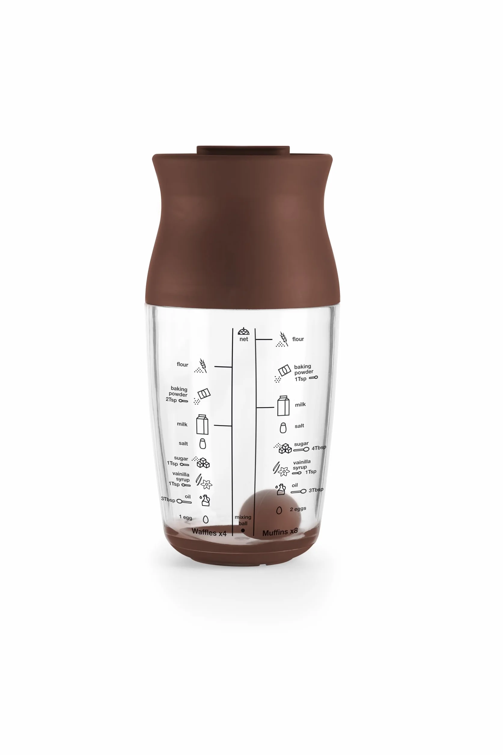 Lékué Shaker do ciast 500 ml brązowy