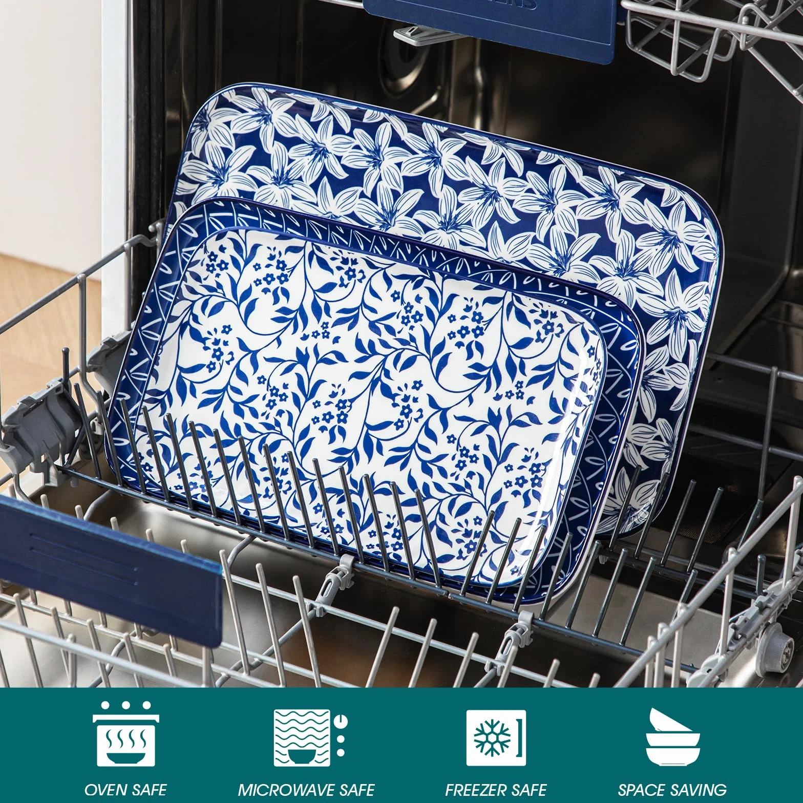 Vancasso SELENE01 Półmisek porcelanowy prostokątny 3-częściowy do serwowania