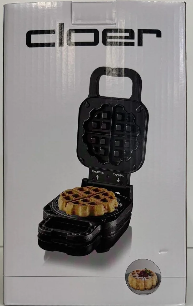 Cloer 6150 gofrownica 800 W, powłoka nieprzywierająca, czarna, Ø 11,5 cm