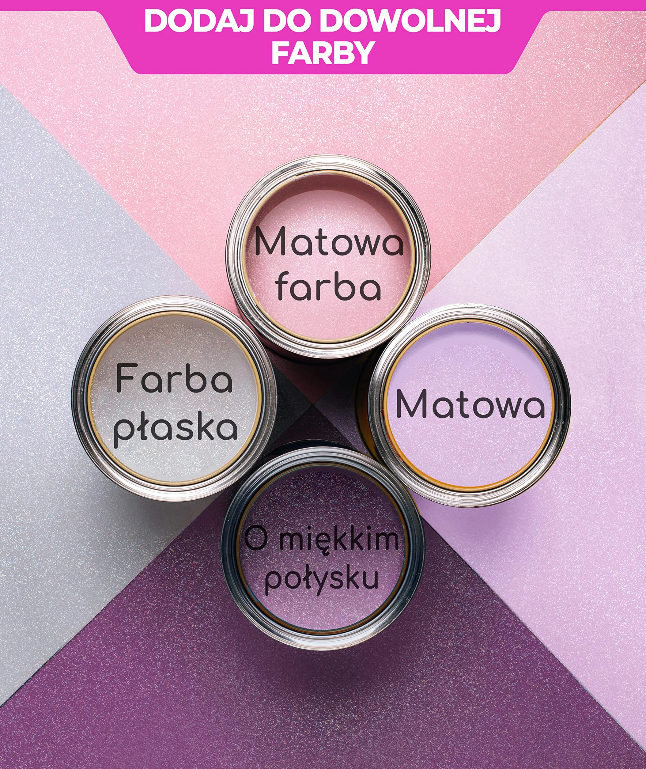 400g Holograficzny Srebrny Brokat do Farby – 2 x Nakładki Polerujące – Brokat do Ścian Mieszalny z Każdym Rodzajem Farby Emulsyjnej – Lśniące Brokatowe Ściany Wewnątrz i na Zewnątrz, Sufity, Drewno