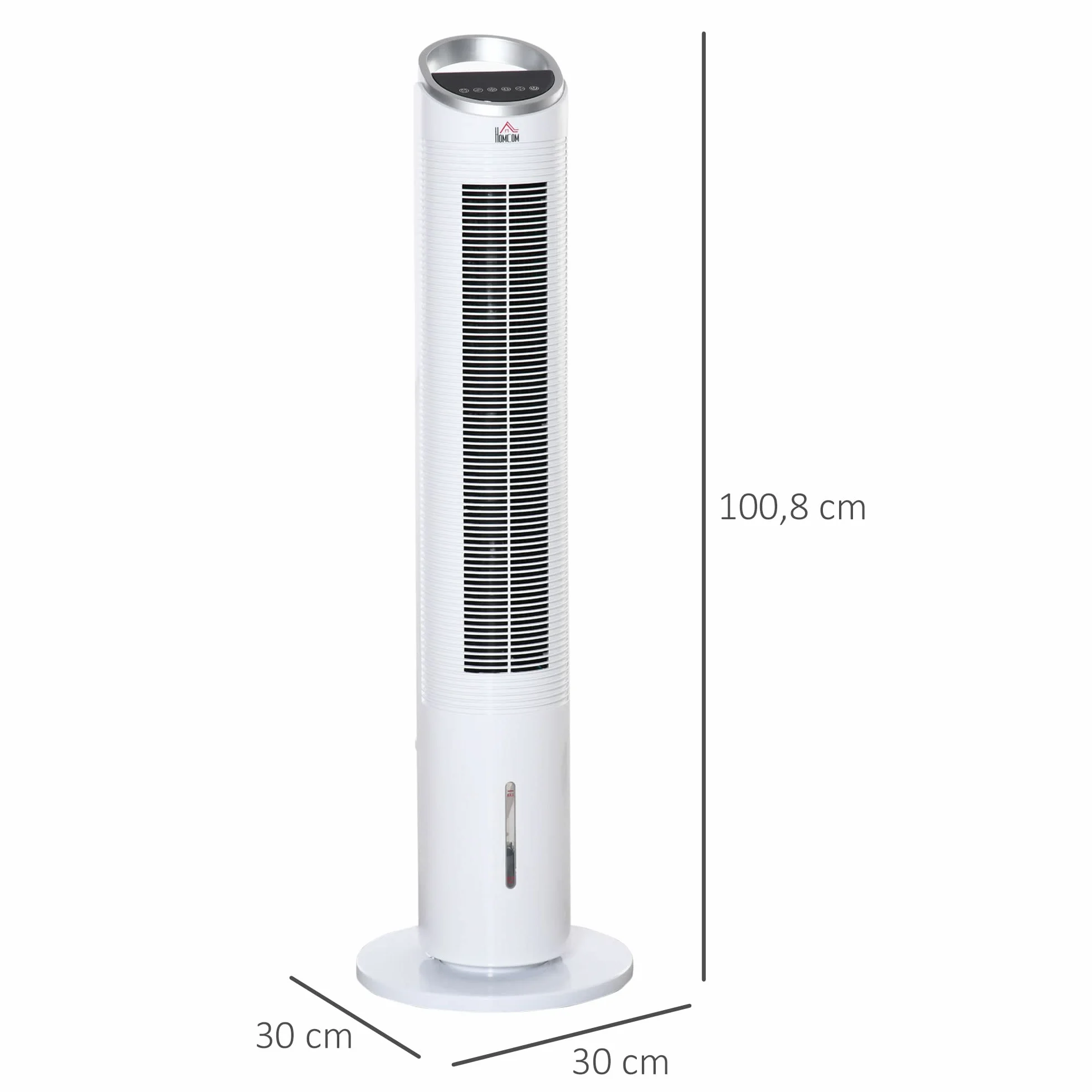 HOMCOM klimatyzator z chłodzeniem wodą, biały, szer. 60 Ø 30 x wys. 100,8 cm