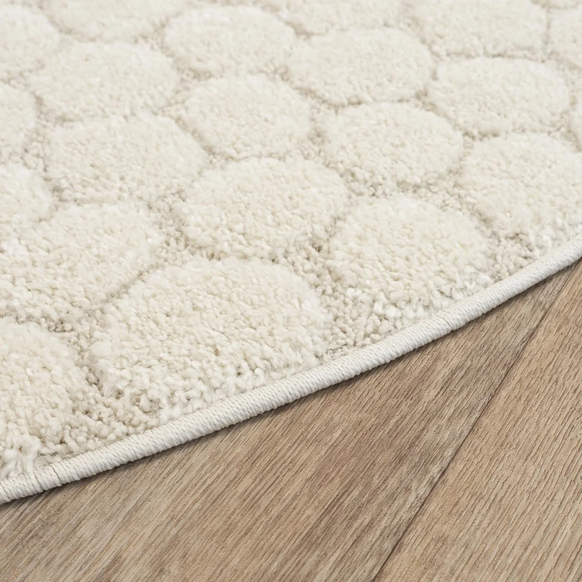 the carpet Elisa Kids dywan do pokoju dziecięcego, dywan do zabawy, łatwy w pielęgnacji, wytrzymały, kremowy, 160 cm, okrągły