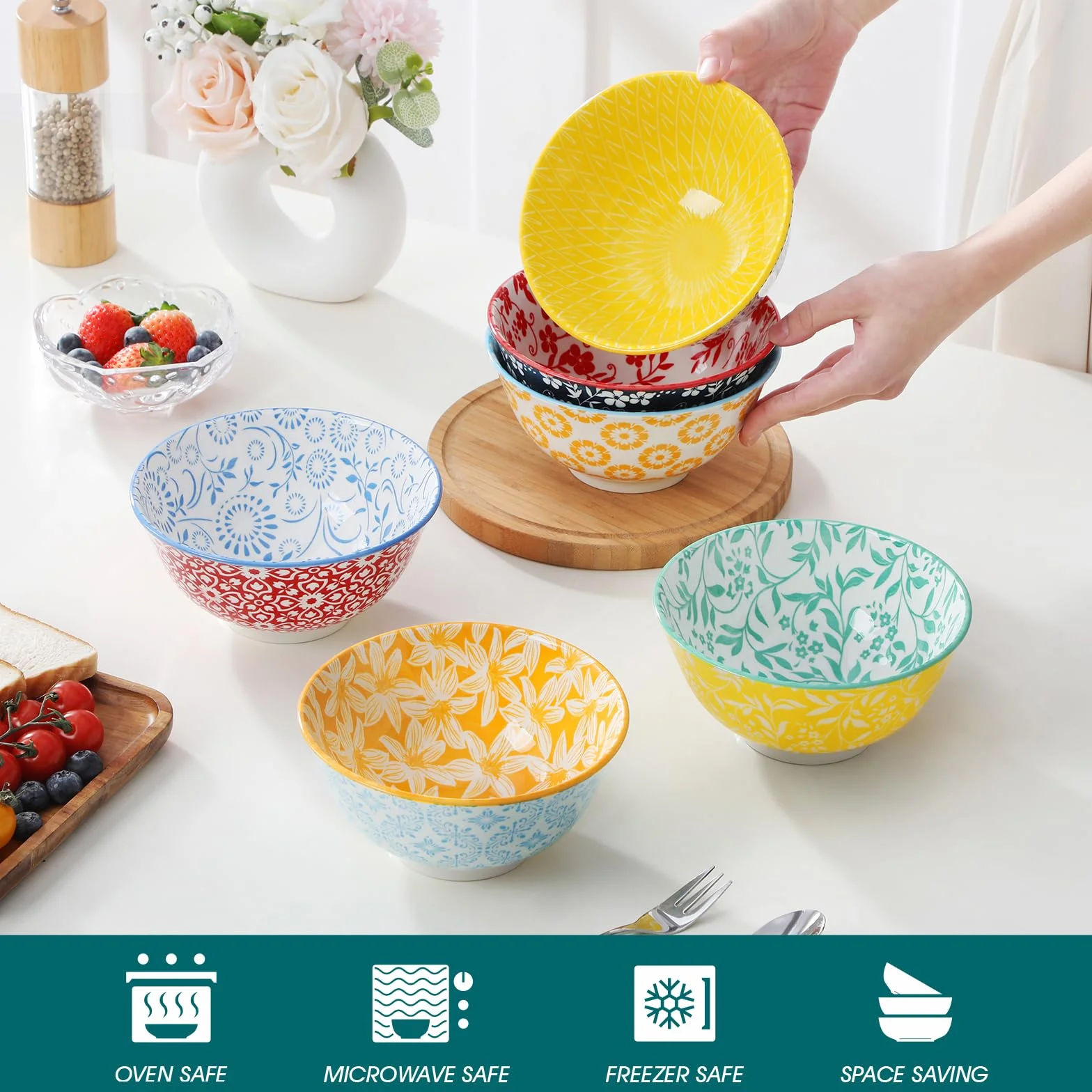 Vancasso SELENE 6-częściowy zestaw naczyń miska porcelana