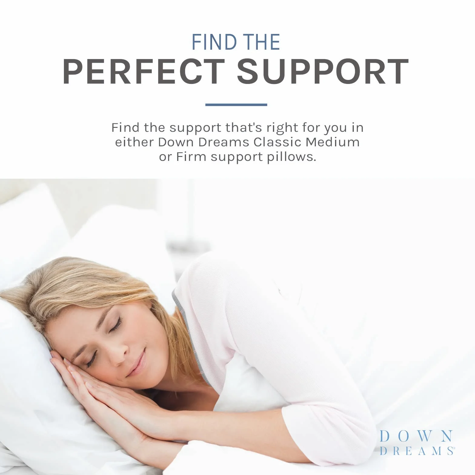 Down Dreams Manchester Mills Classic Cushion - Queen/Medium Support, 2-pak
